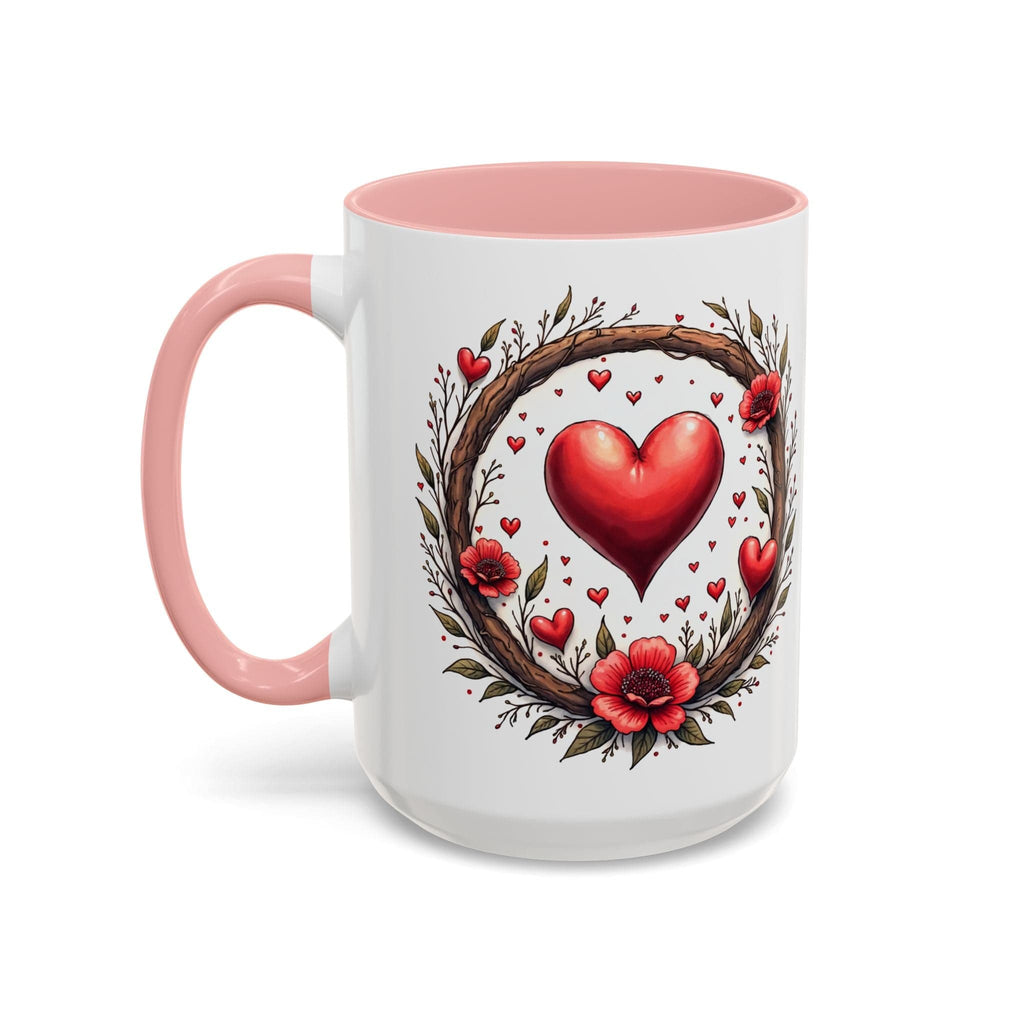Printify Mug 15oz / Pink Mug - Heartbeat Harmony - Love & Romance QR Code Quote Video