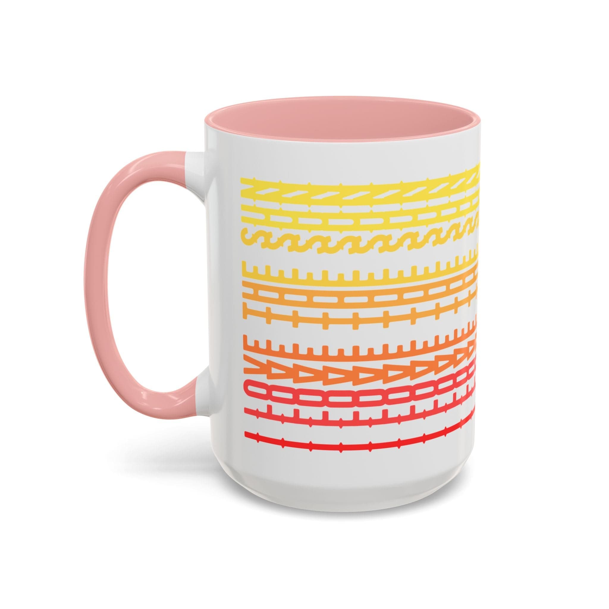 Printify Mug 15oz / Pink Mug - I Love The Sun - Hidden Message