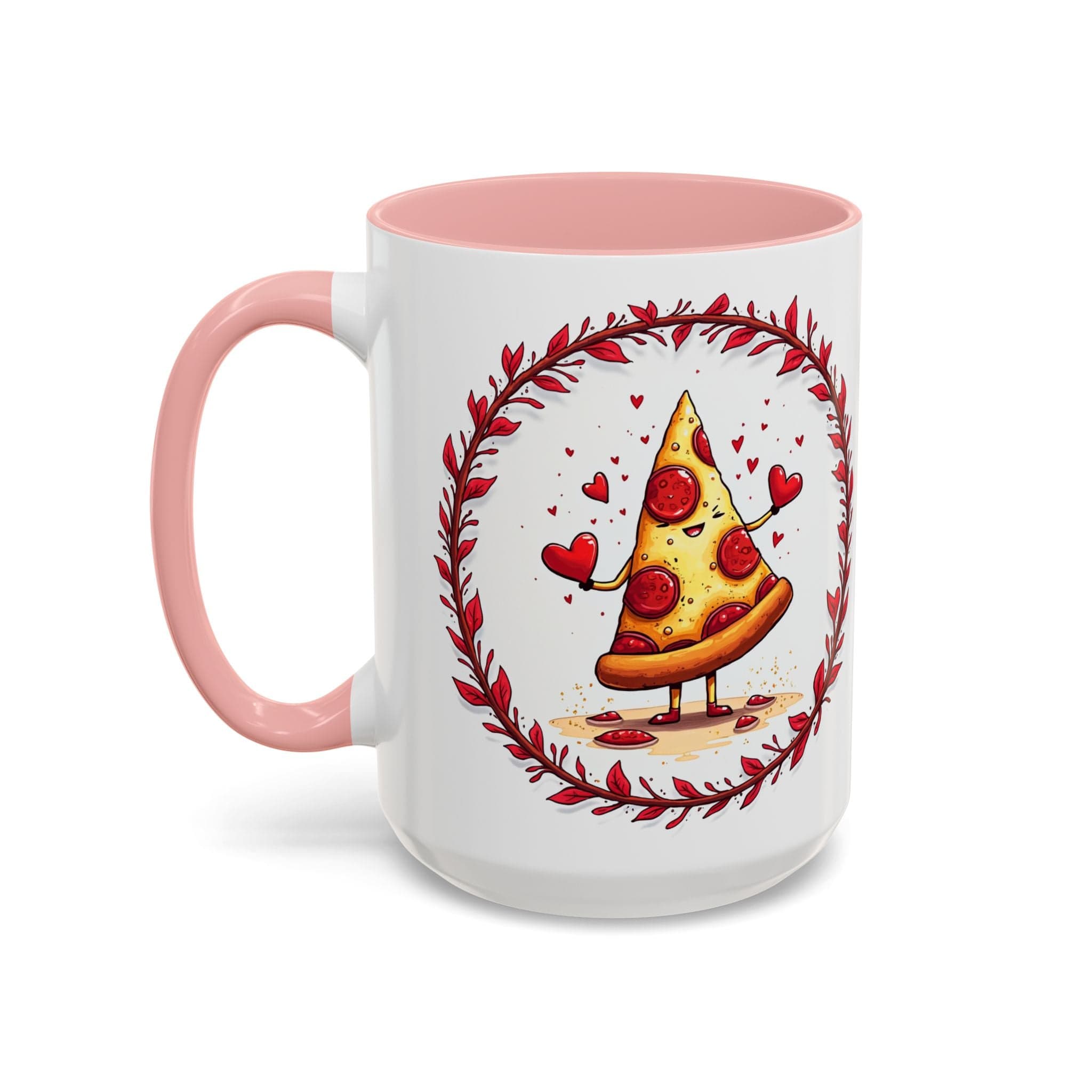 Printify Mug 15oz / Pink Mug - Love at First Bite - Love & Fun Mug with QR Code Quote Video