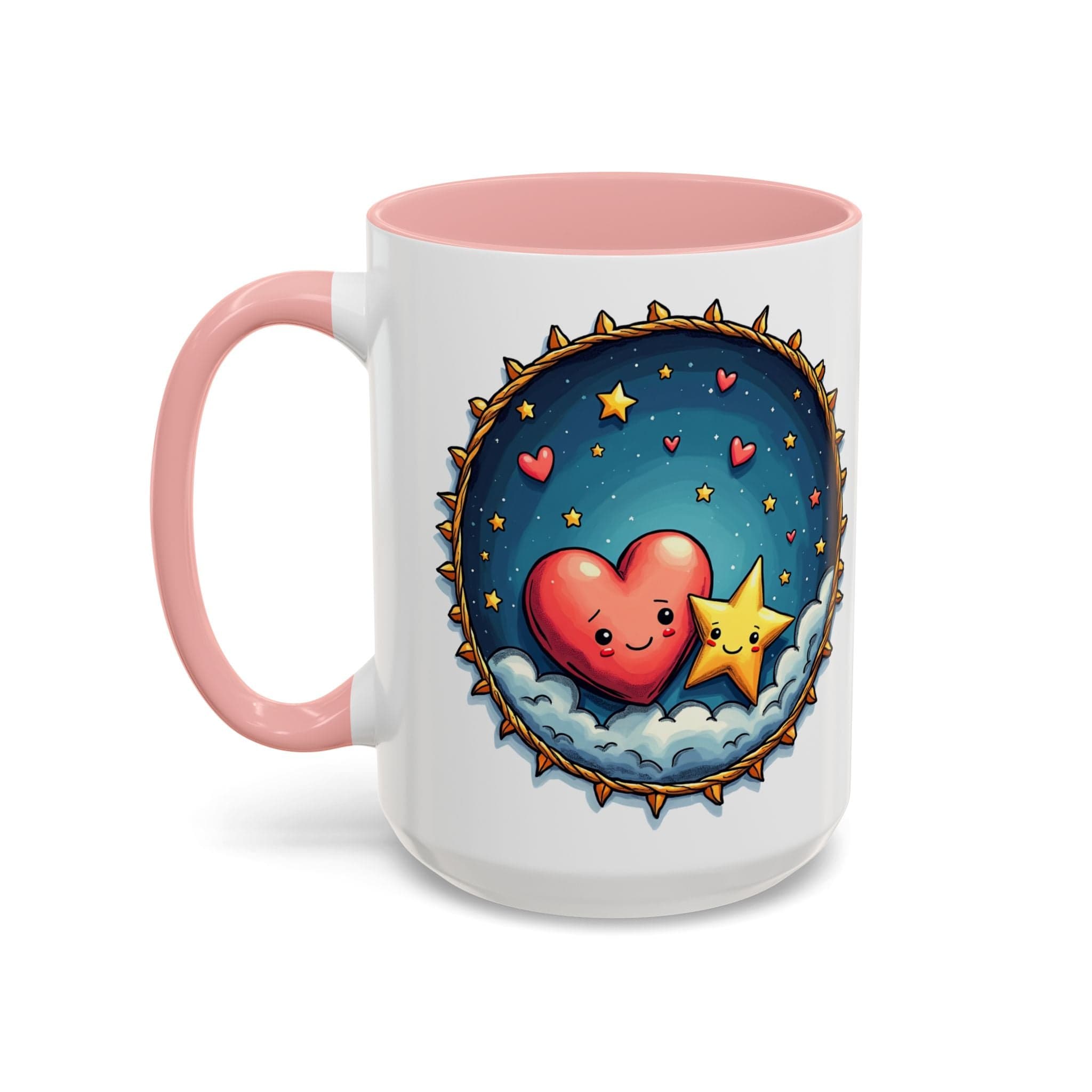 Printify Mug 15oz / Pink Mug - Sparks of Love - Love & Fun Mug with QR Code Quote Video