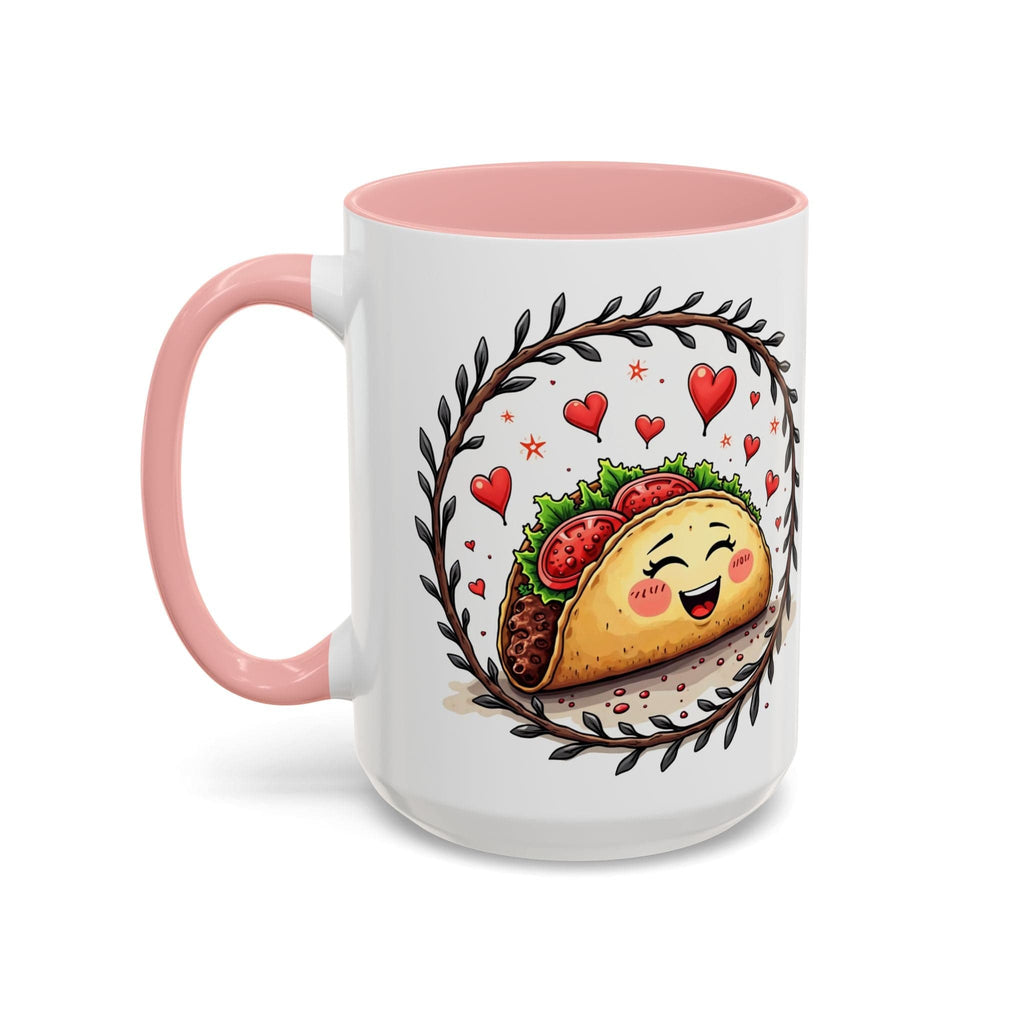 Printify Mug 15oz / Pink Mug - Taco 'Bout Love - Love & Fun Mug with QR Code Quote Video