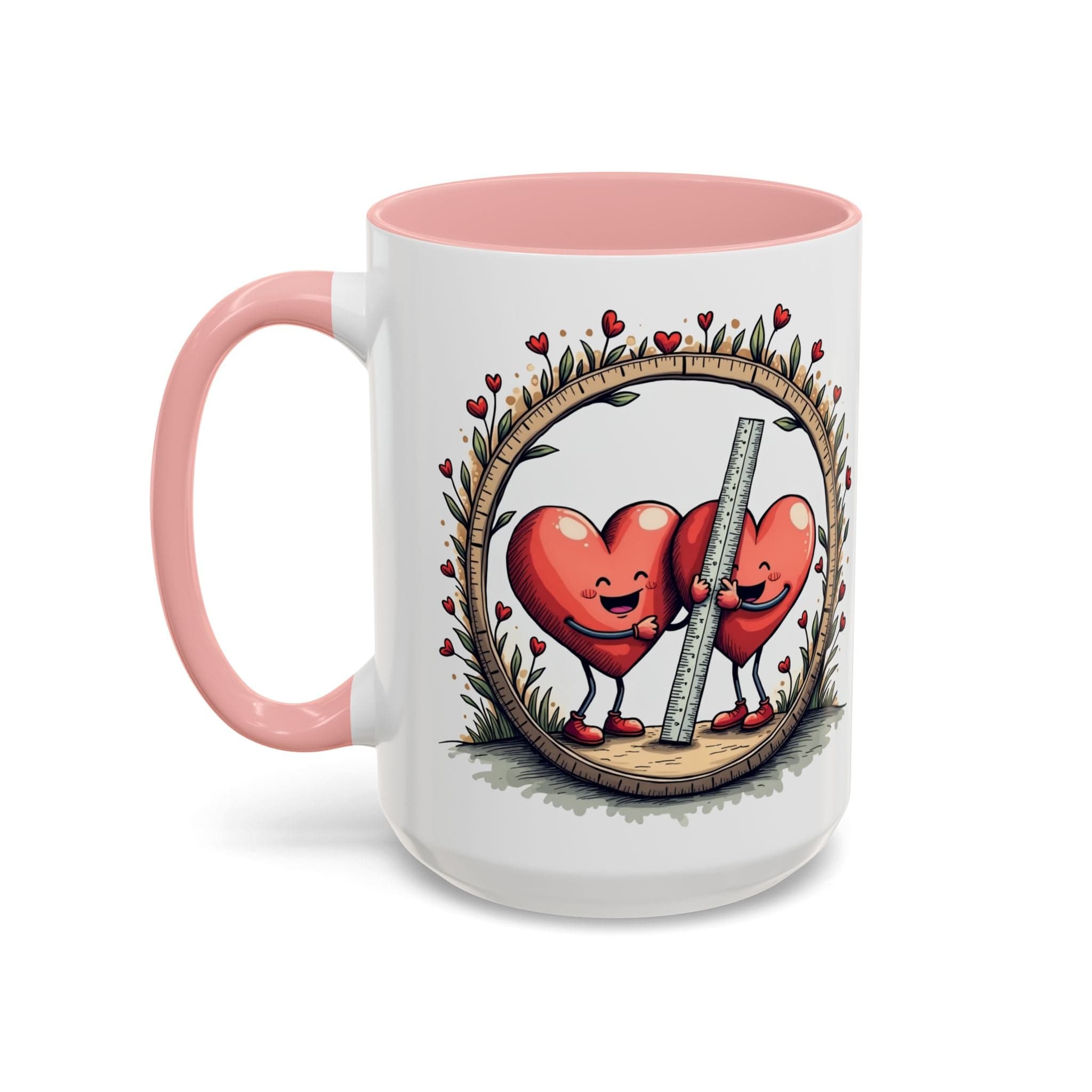 Printify Mug 15oz / Pink Mug - The Sum of Our Hearts - Love & Fun Mug with QR Code Quote Video
