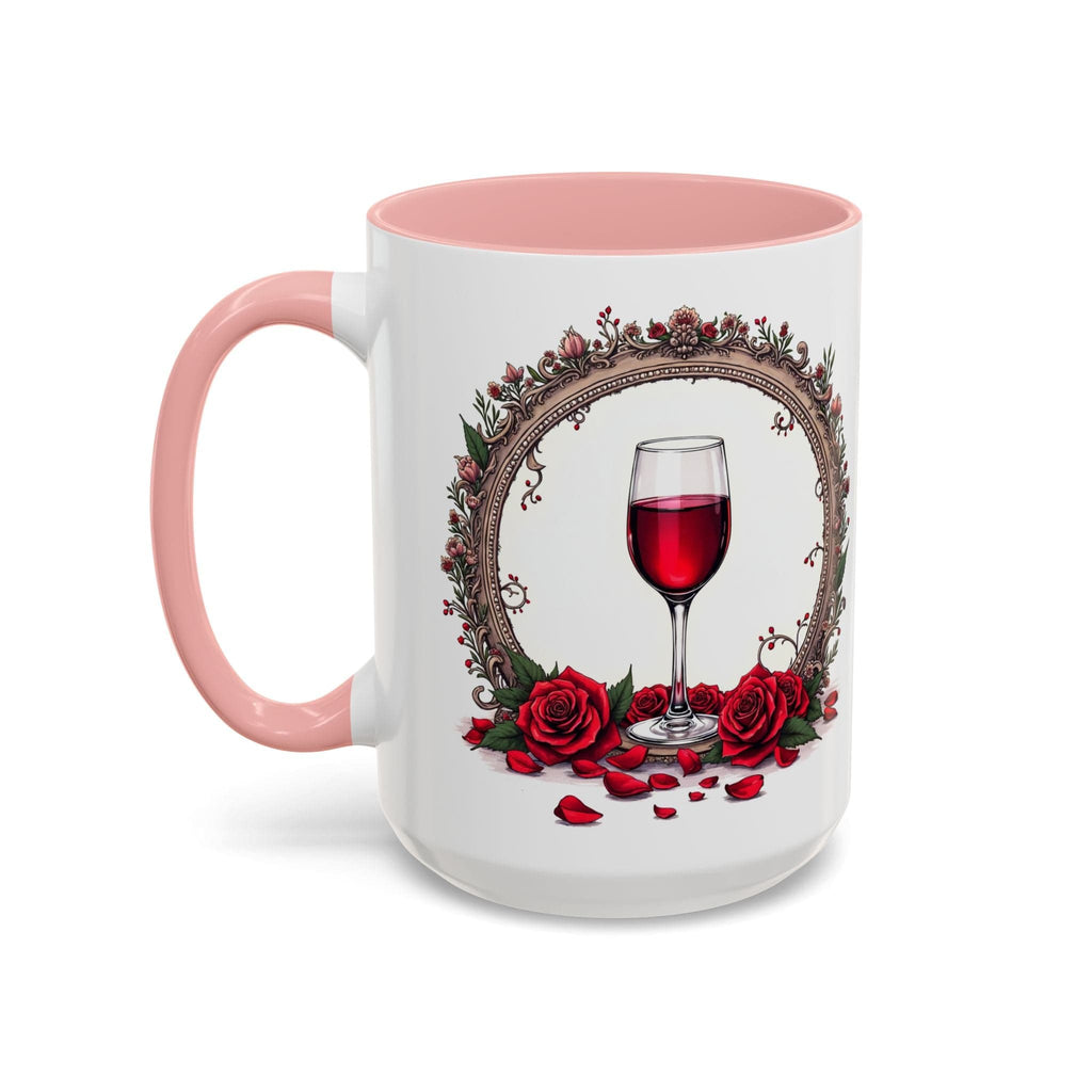 Printify Mug 15oz / Pink Mug - Wine & Dine - Love & Romance QR Code Quote Video
