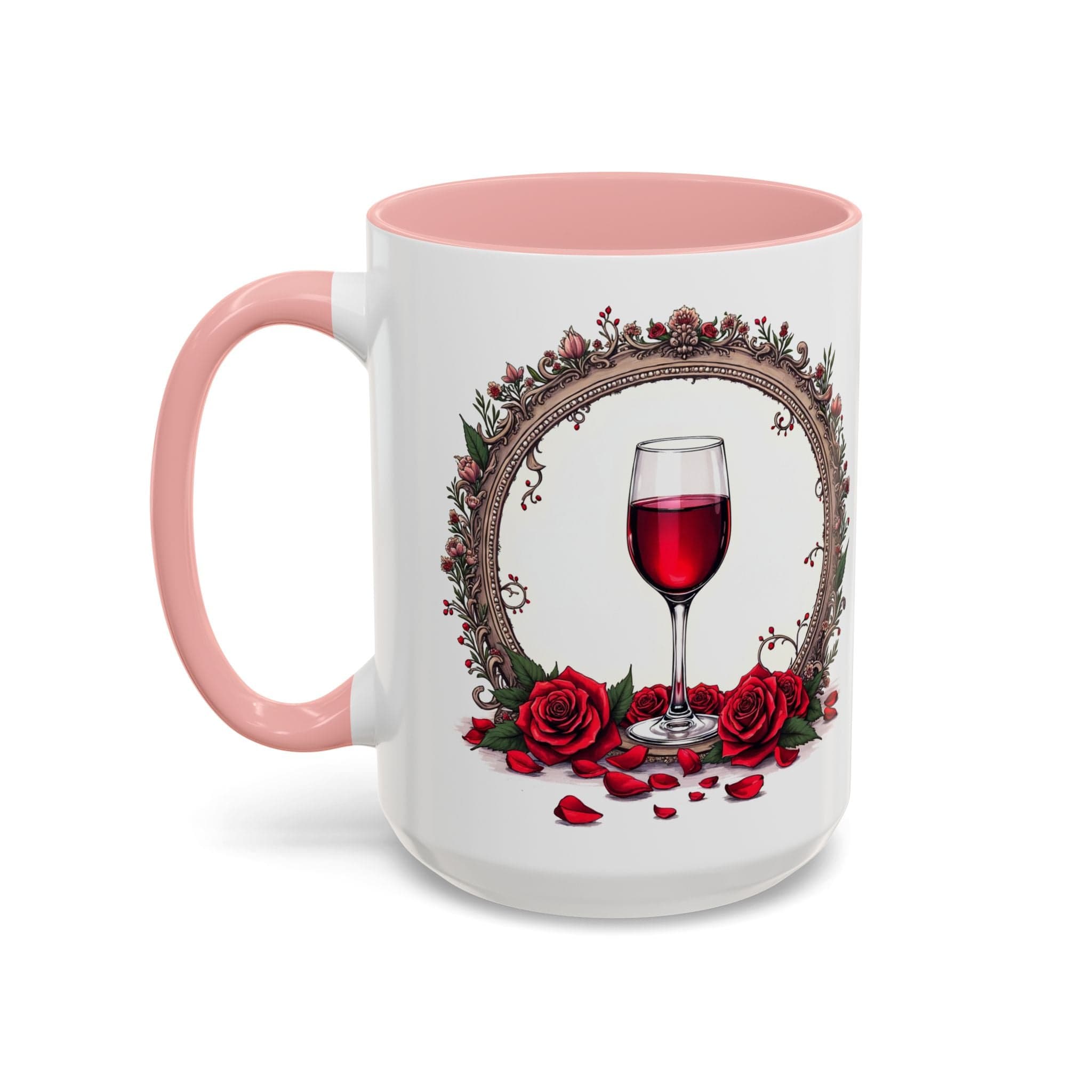 Printify Mug 15oz / Pink Mug - Wine & Dine - Love & Romance QR Code Quote Video