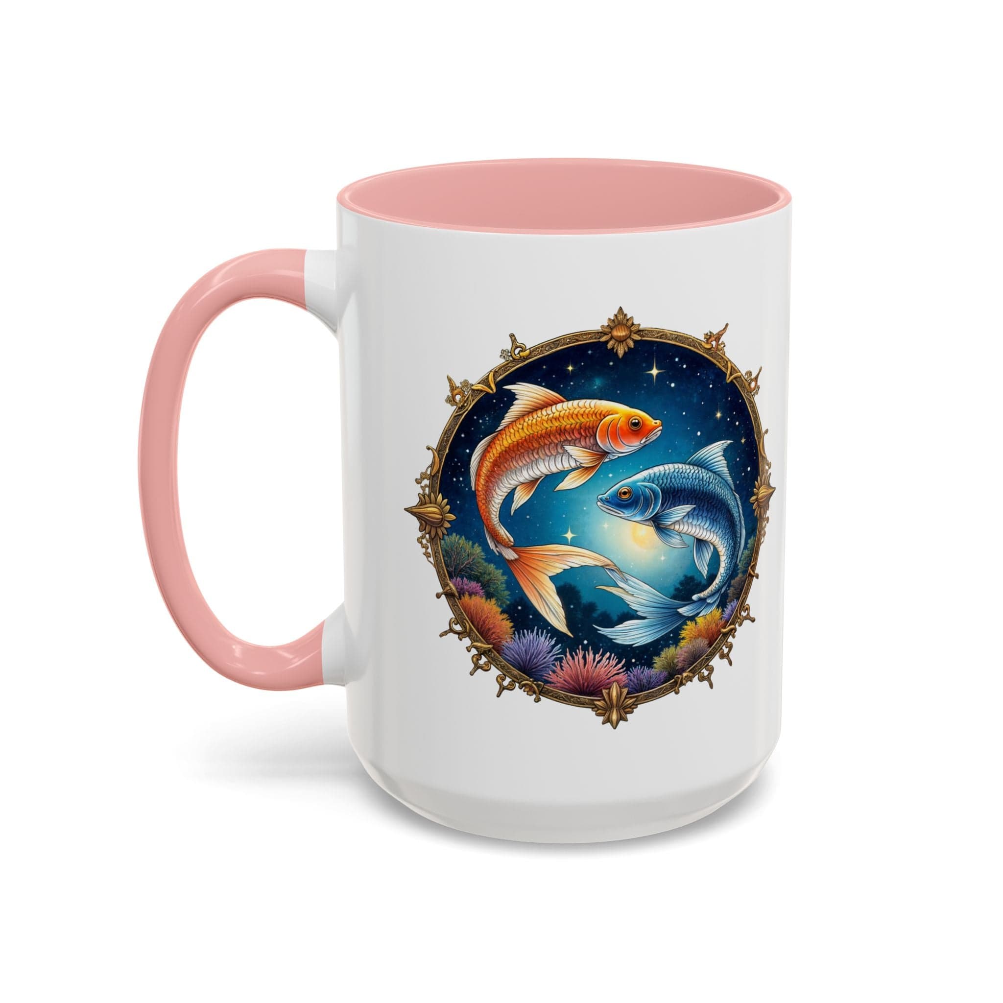 Printify Mug 15oz / Pink Pisces Zodiac Coffee Mug with Inspirational Quote and Smart QR Code Dreamy Astrology Gift Custom Horoscope Mug for Pisces Fans