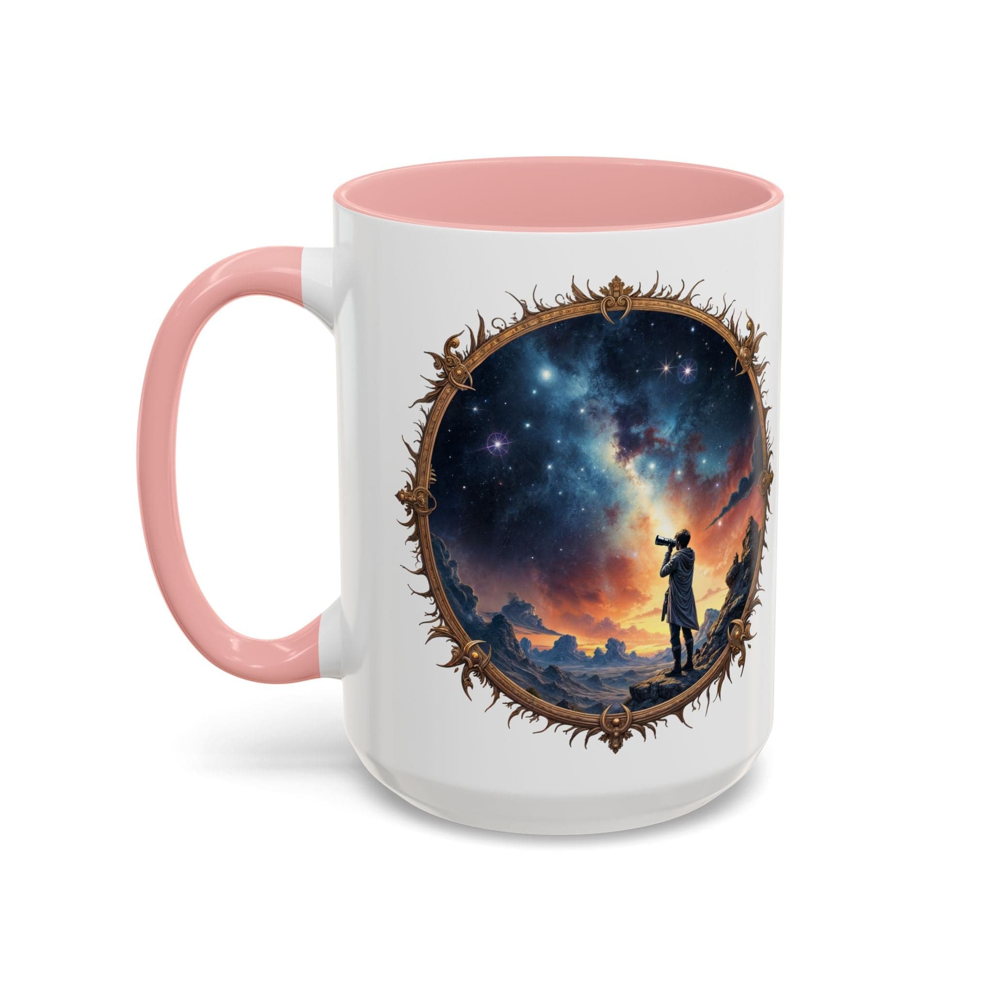 Printify Mug 15oz / Pink UFO Coffee Mug Featuring Hilarious Bigfoot and Alien Quotes - for Skeptical Believers Who Love Unique Quirky Gifts Jokes QR Code Quote Video
