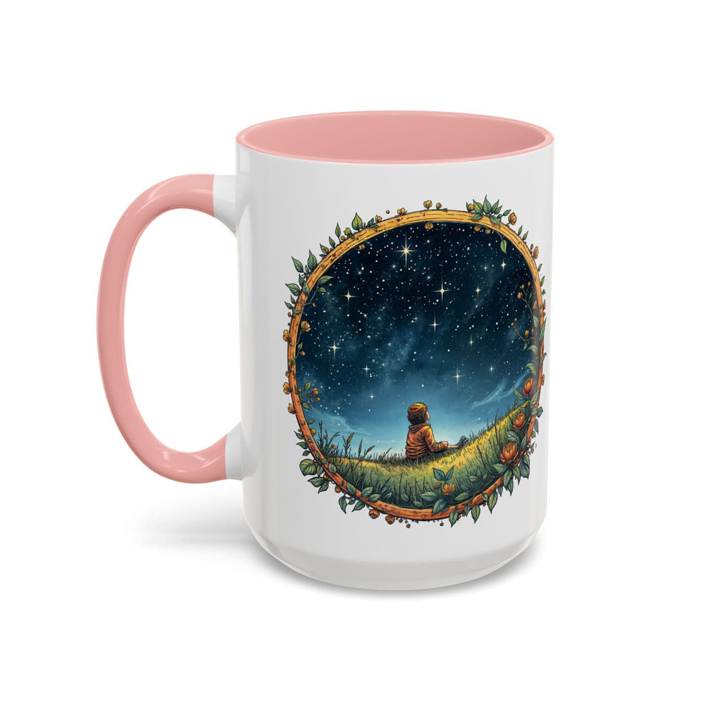 Printify Mug 15oz / Pink UFO Coffee Mug with Funny Alien Quotes - for Skeptical Space Enthusiasts Fans of Quirky Gifts and Unique Alien Sightings QR Code Quote Video
