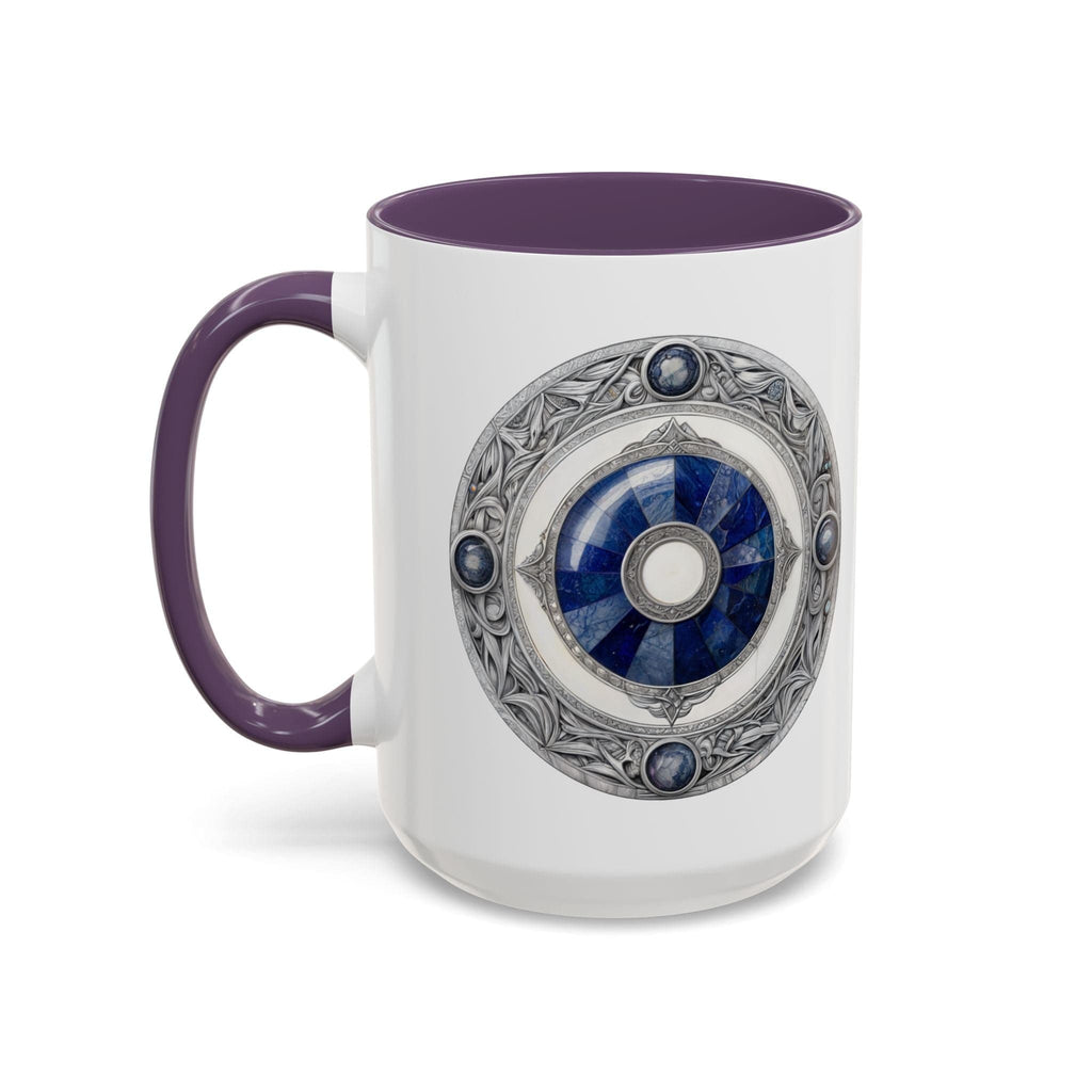 Printify Mug 15oz / Purple Lapis Lazuli Gemstone Mug with Inspirational Quote and QR Code Perfect for Dreamers Spiritual Seekers and Crystal Lovers