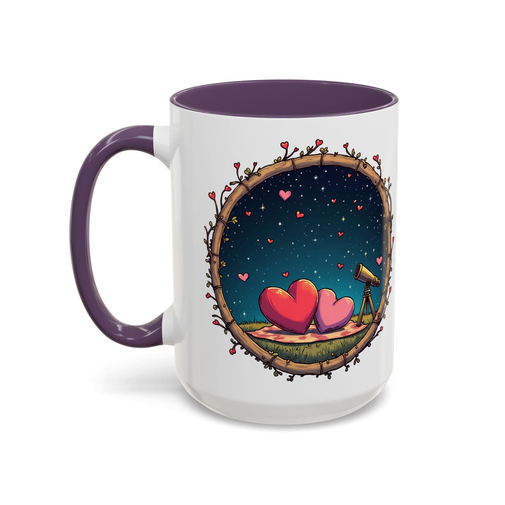 Printify Mug 15oz / Purple Mug - Astrological Love - Love & Fun Mug with QR Code Quote Video