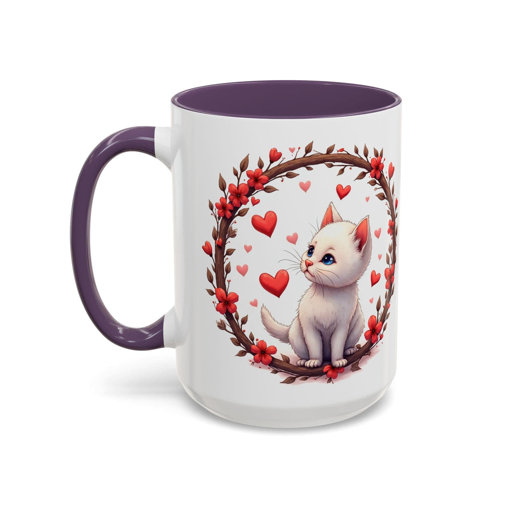 Printify Mug 15oz / Purple Mug - Fur-ever Love - Love & Fun Mug with QR Code Quote Video