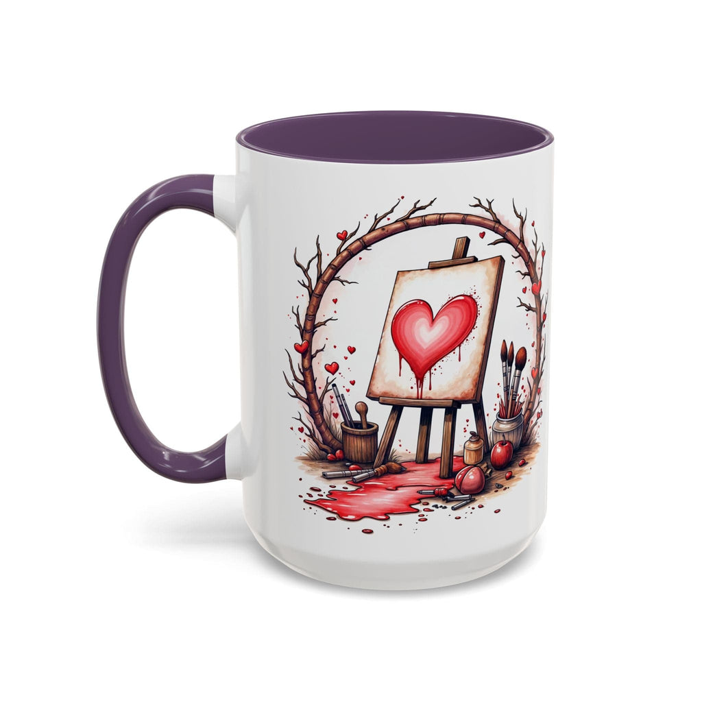 Printify Mug 15oz / Purple Mug - My Masterpiece - Love & Fun Mug with QR Code Quote Video