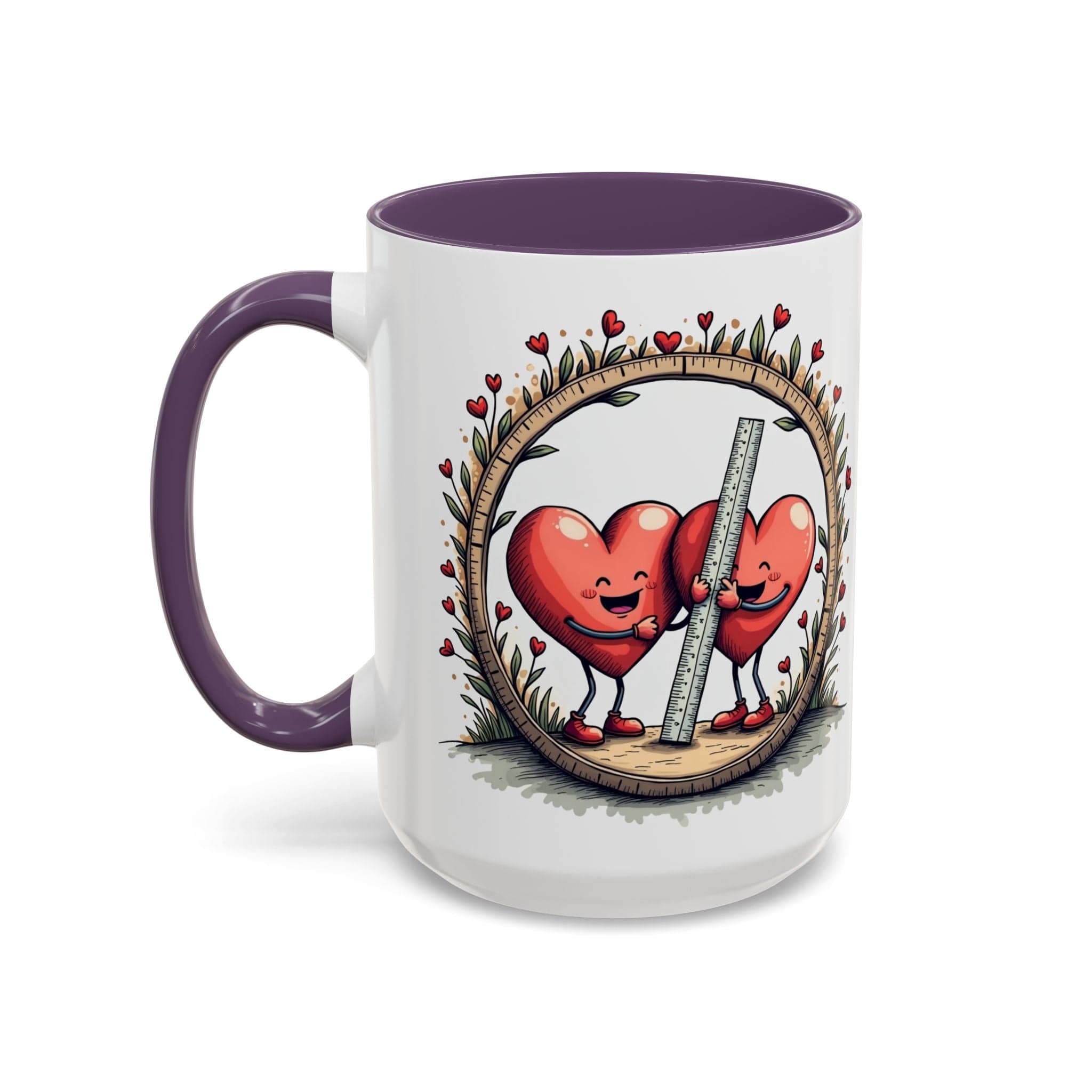 Printify Mug 15oz / Purple Mug - The Sum of Our Hearts - Love & Fun Mug with QR Code Quote Video
