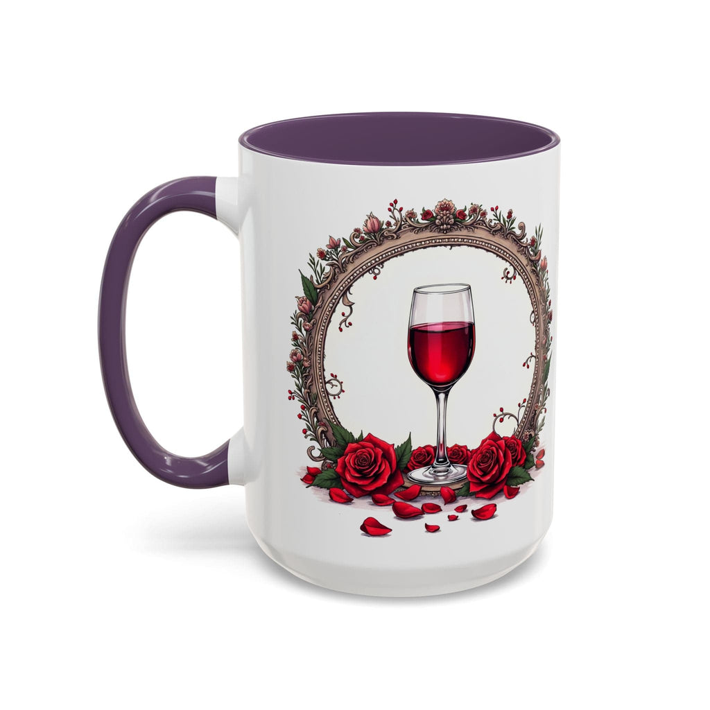 Printify Mug 15oz / Purple Mug - Wine & Dine - Love & Romance QR Code Quote Video