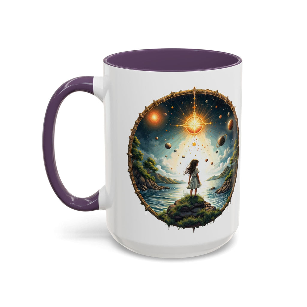 Printify Mug 15oz / Purple UFO Coffee Mug with Exploring the Final Frontier Quote - Space Enthusiasts Who Enjoy Unique Gifts Hilarious Space Puns QR Code Quote Video