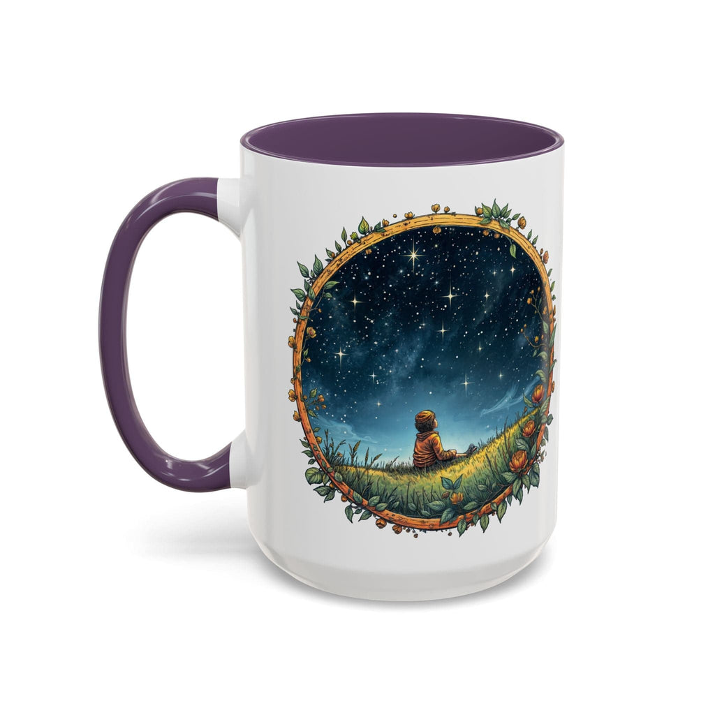 Printify Mug 15oz / Purple UFO Coffee Mug with Funny Alien Quotes - for Skeptical Space Enthusiasts Fans of Quirky Gifts and Unique Alien Sightings QR Code Quote Video