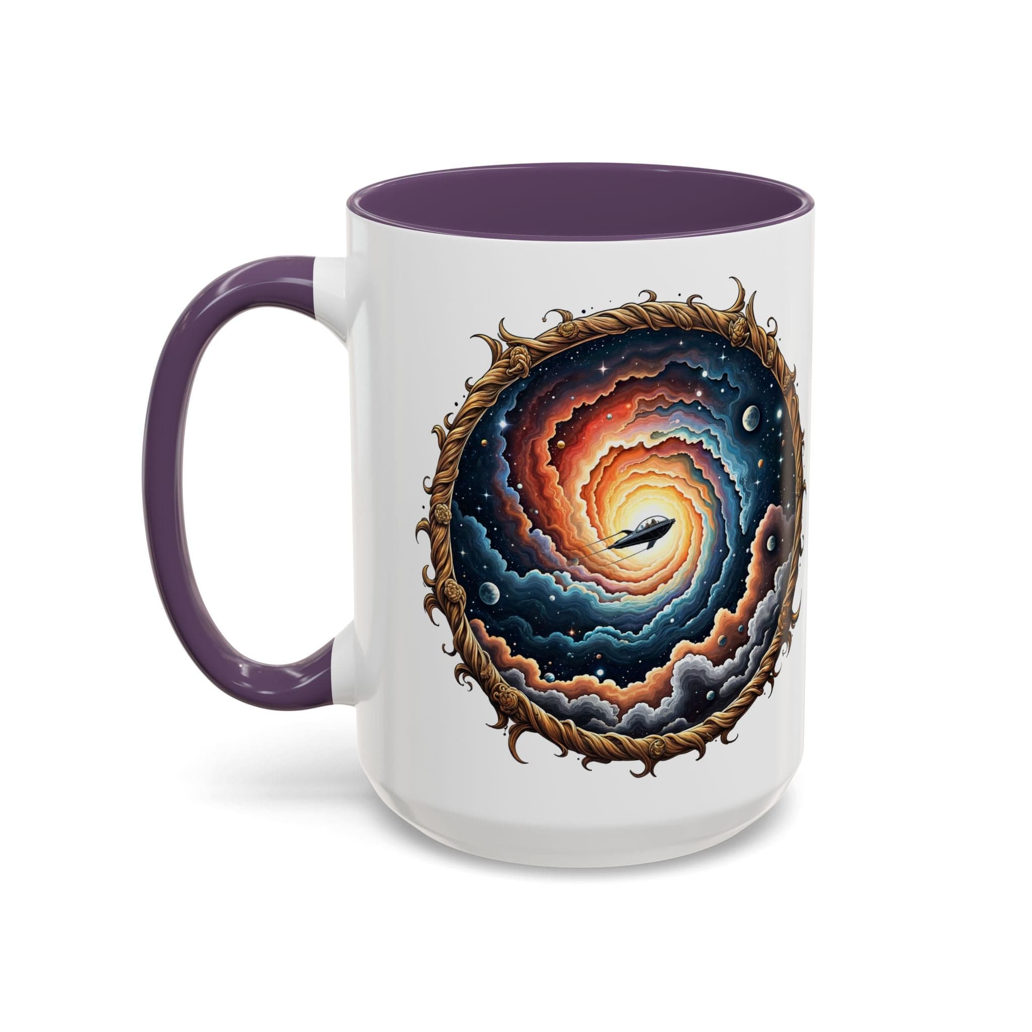 Printify Mug 15oz / Purple UFO Coffee Mug with Humorous Alien Quote - for Skeptical Science Lover Who Enjoy Unique Quirky Gift Hilarious Space Joke QR Code Quote Video