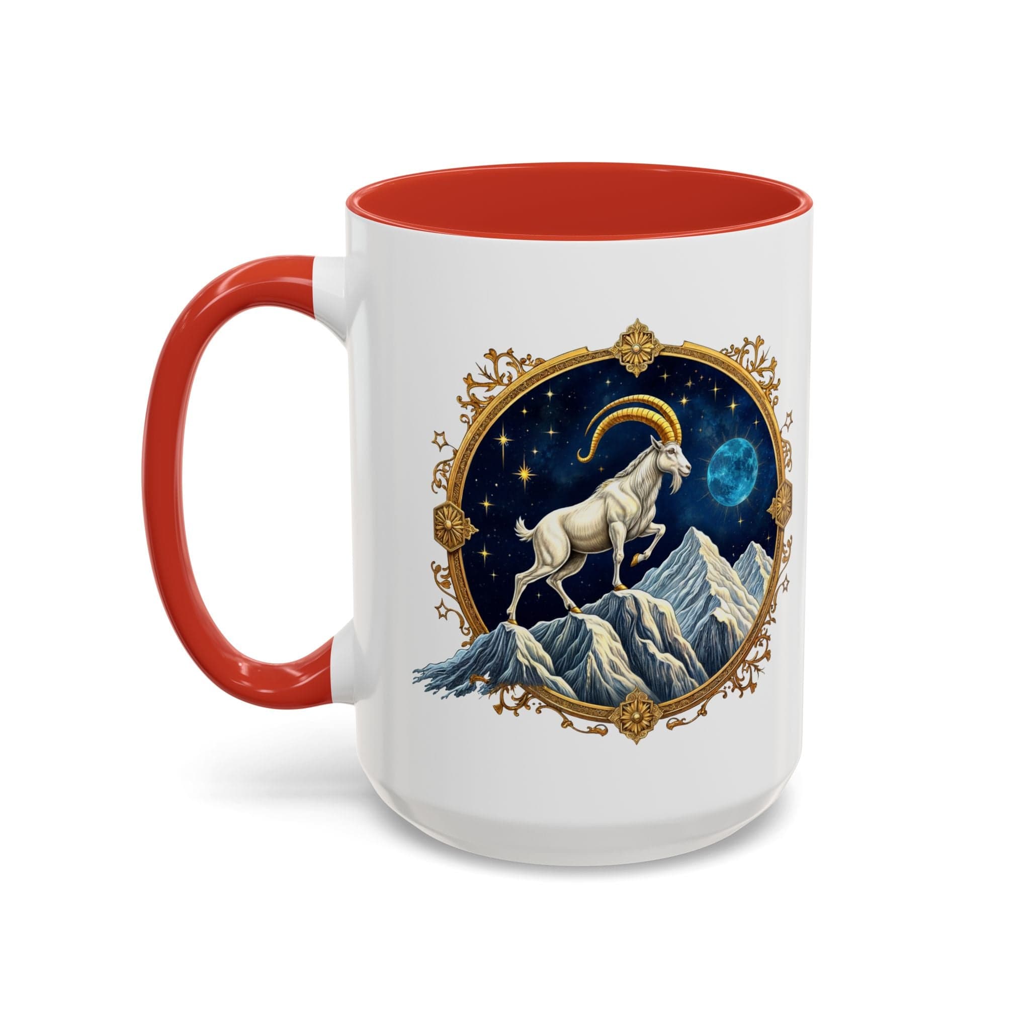 Printify Mug 15oz / Red Capricorn Zodiac Coffee Mug with Inspirational Quote and Smart QR Code Perfect Astrology Gift Unique Capricorn Horoscope Mug for Enthusiasts