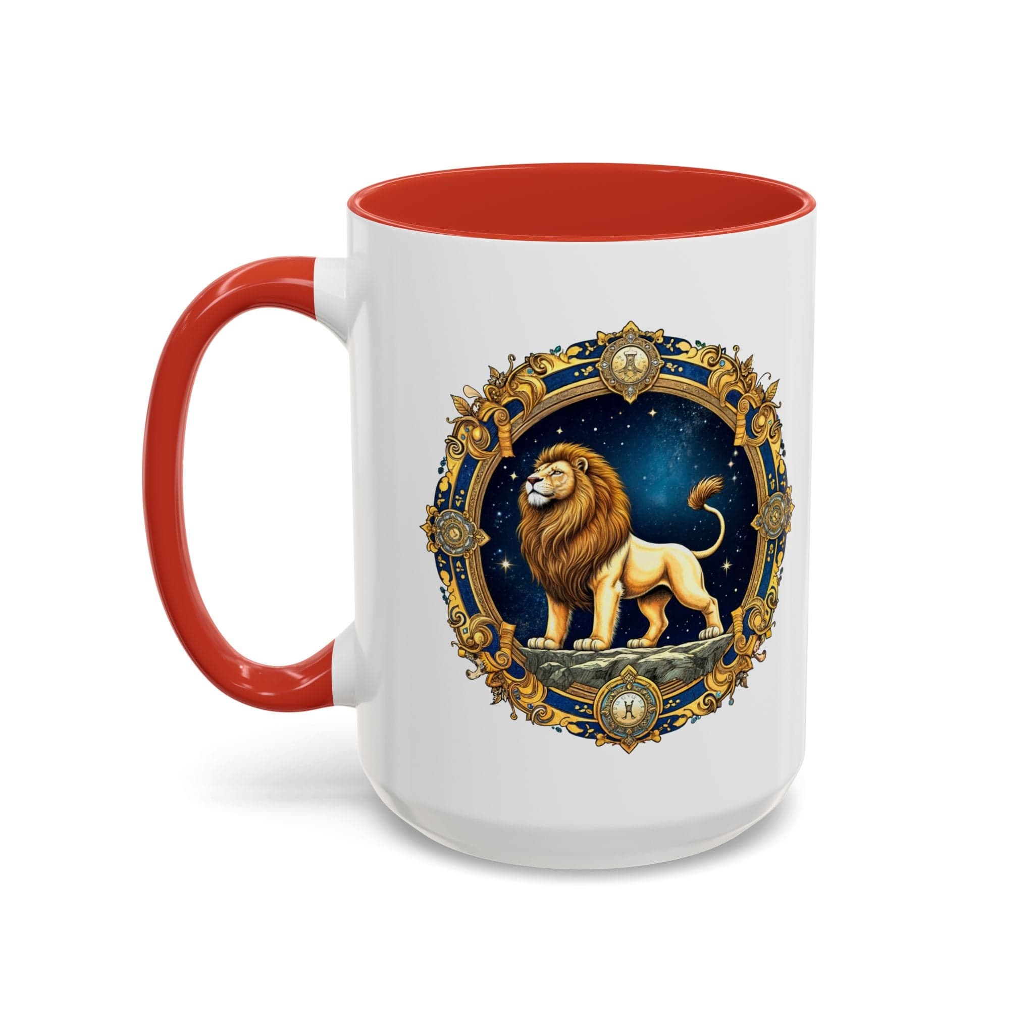 Printify Mug 15oz / Red Leo Zodiac Coffee Mug with Inspirational Quote and Smart QR Code Bold Astrology Gift Custom Horoscope Lovers Mug for Leo Enthusiasts