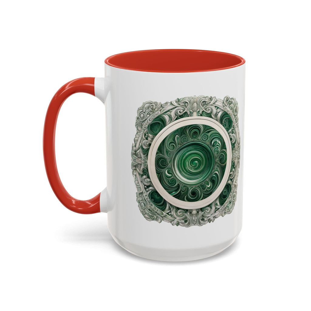 Printify Mug 15oz / Red Malachite Crystal Coffee Mug with Inspirational Quote and QR Code Beautiful Gemstone Gift for Green Thumbs and Spiritual Lovers