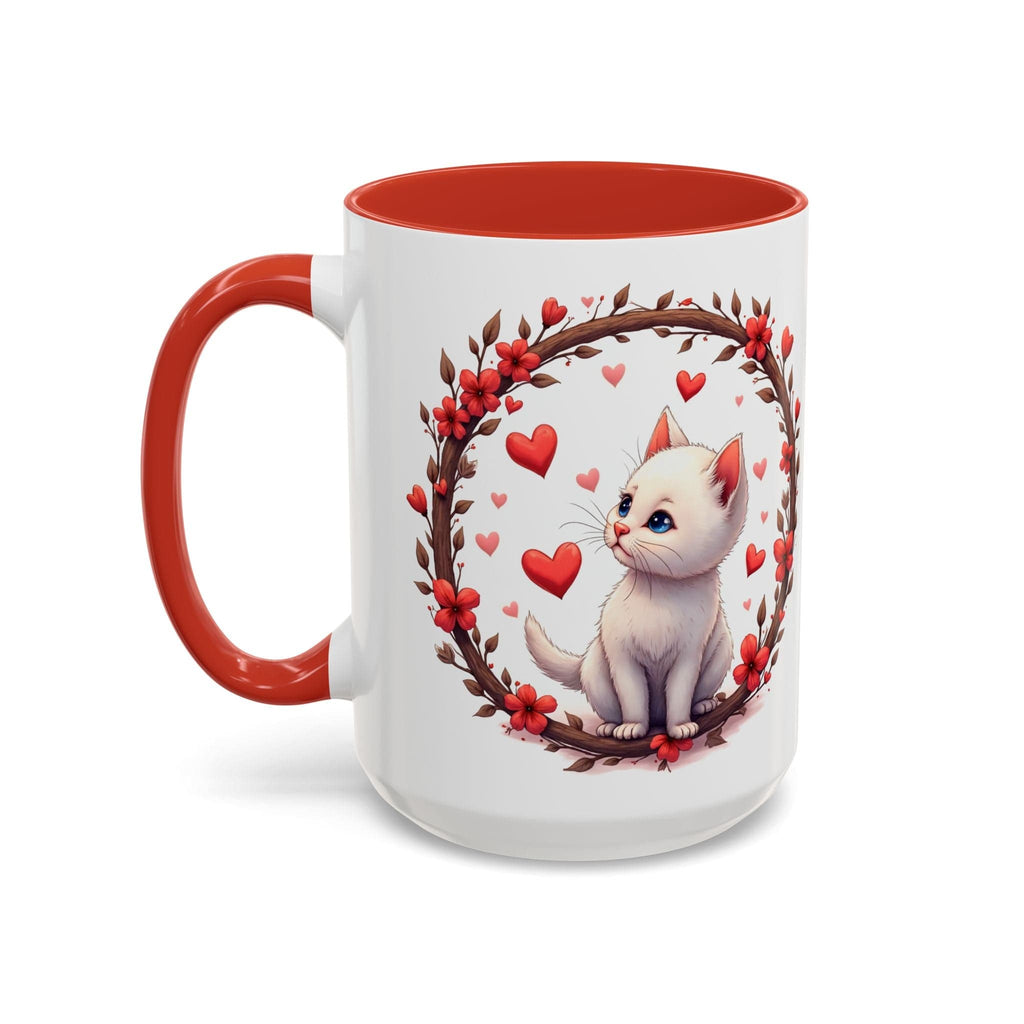 Printify Mug 15oz / Red Mug - Fur-ever Love - Love & Fun Mug with QR Code Quote Video