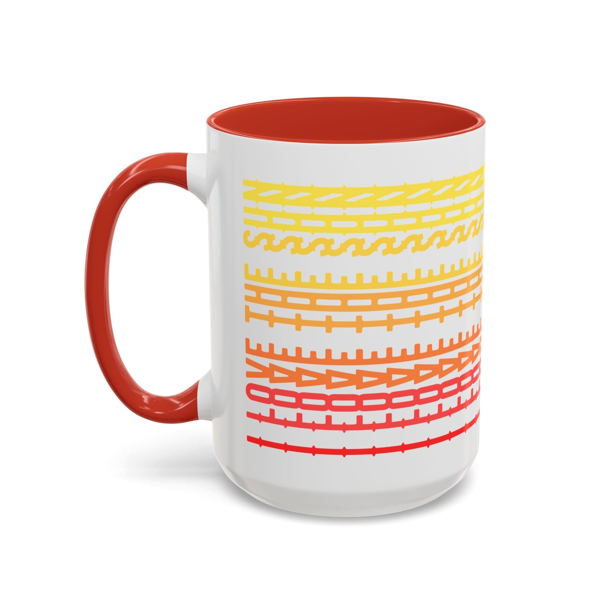 Printify Mug 15oz / Red Mug - I Love The Sun - Hidden Message