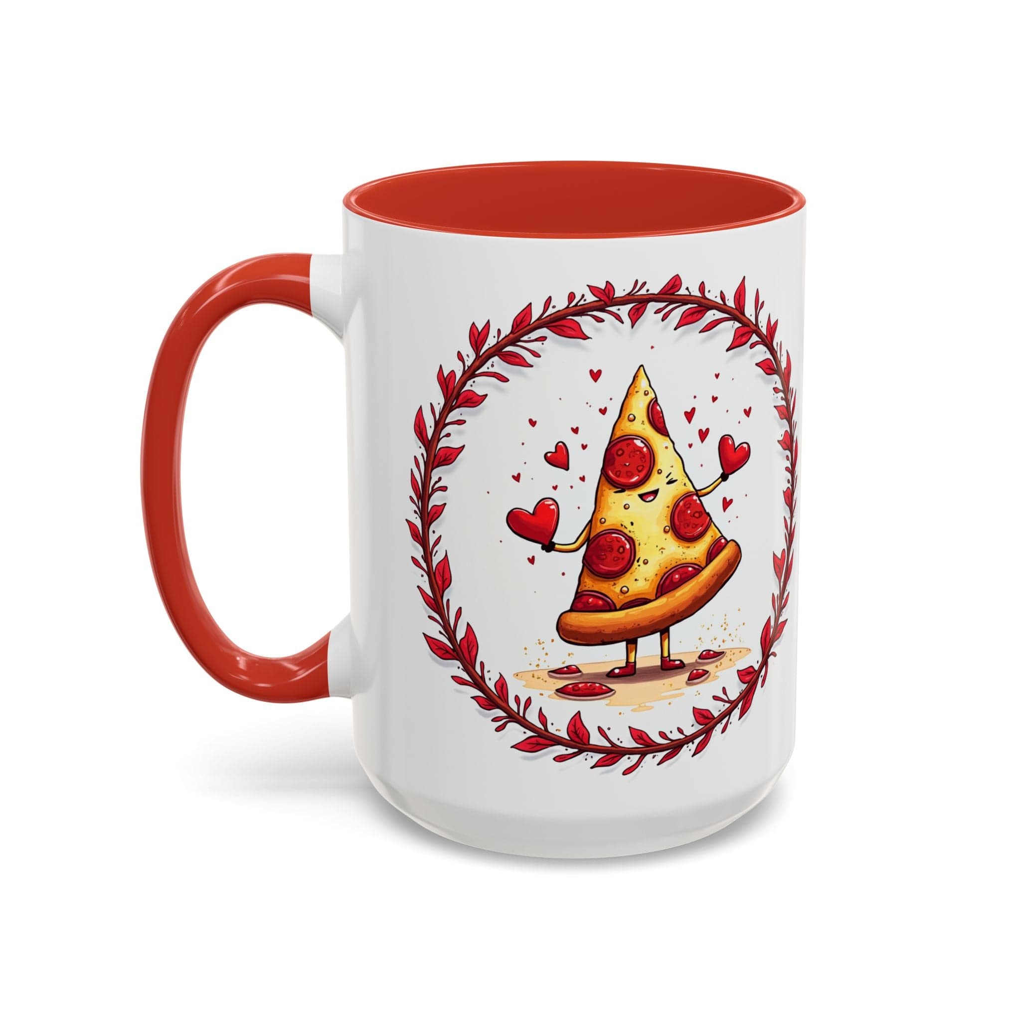 Printify Mug 15oz / Red Mug - Love at First Bite - Love & Fun Mug with QR Code Quote Video