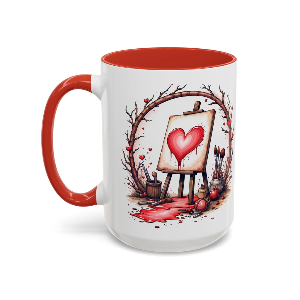 Printify Mug 15oz / Red Mug - My Masterpiece - Love & Fun Mug with QR Code Quote Video