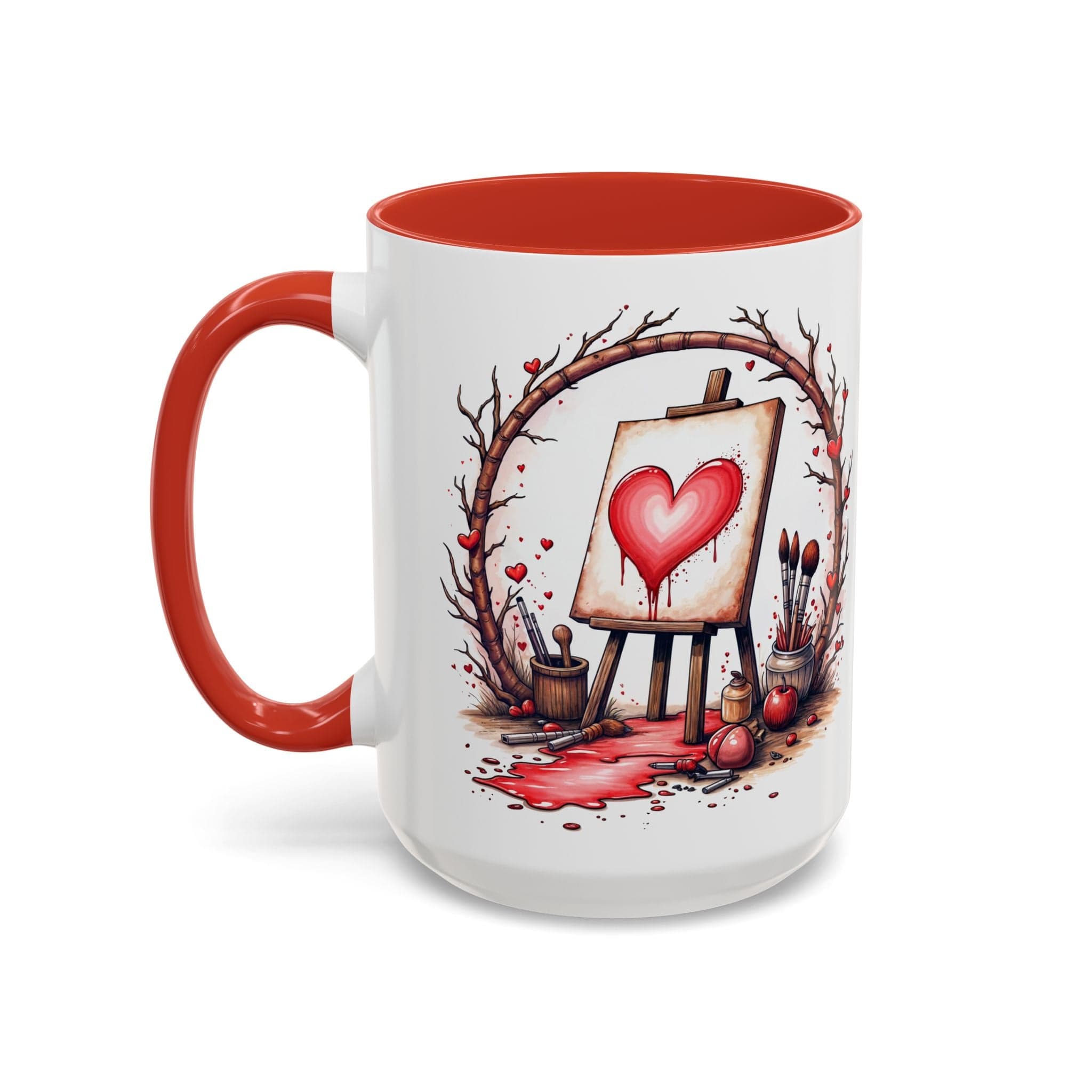 Printify Mug 15oz / Red Mug - My Masterpiece - Love & Fun Mug with QR Code Quote Video