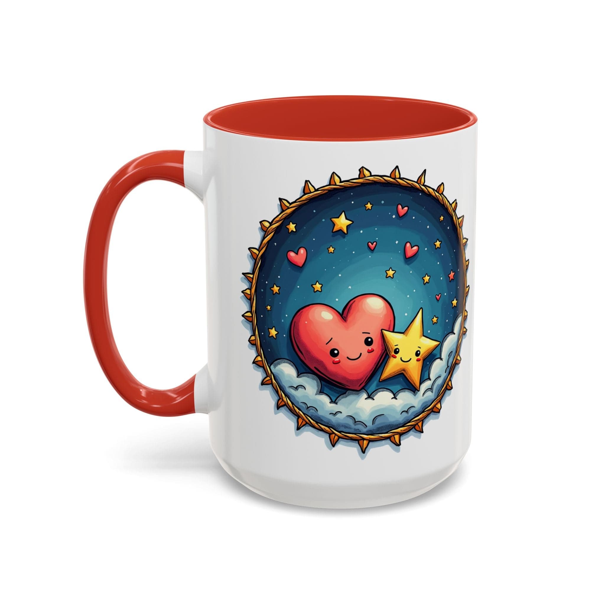 Printify Mug 15oz / Red Mug - Sparks of Love - Love & Fun Mug with QR Code Quote Video