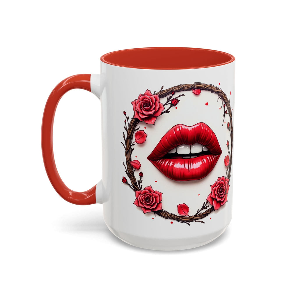 Printify Mug 15oz / Red Mug - Sugar on My Lips - Love & Romance QR Code Quote Video