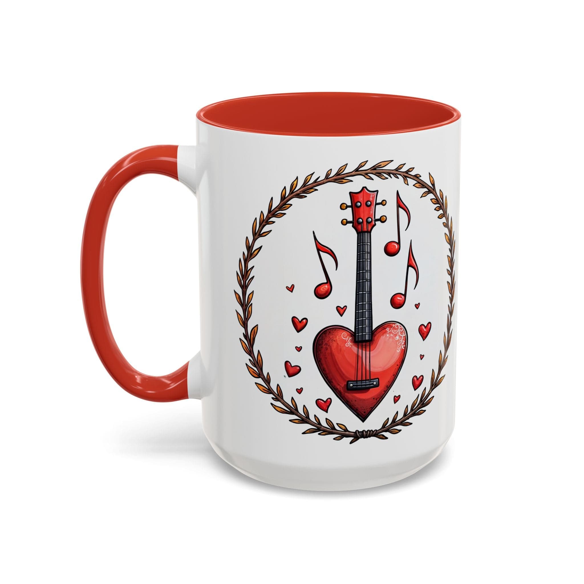 Printify Mug 15oz / Red Mug - Sweet Symphony - Love & Fun Mug with QR Code Quote Video