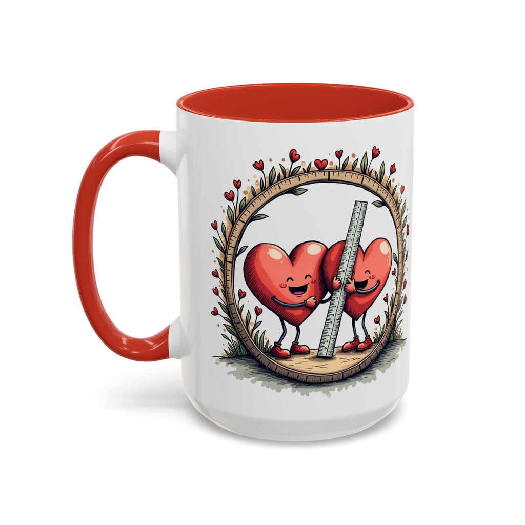 Printify Mug 15oz / Red Mug - The Sum of Our Hearts - Love & Fun Mug with QR Code Quote Video