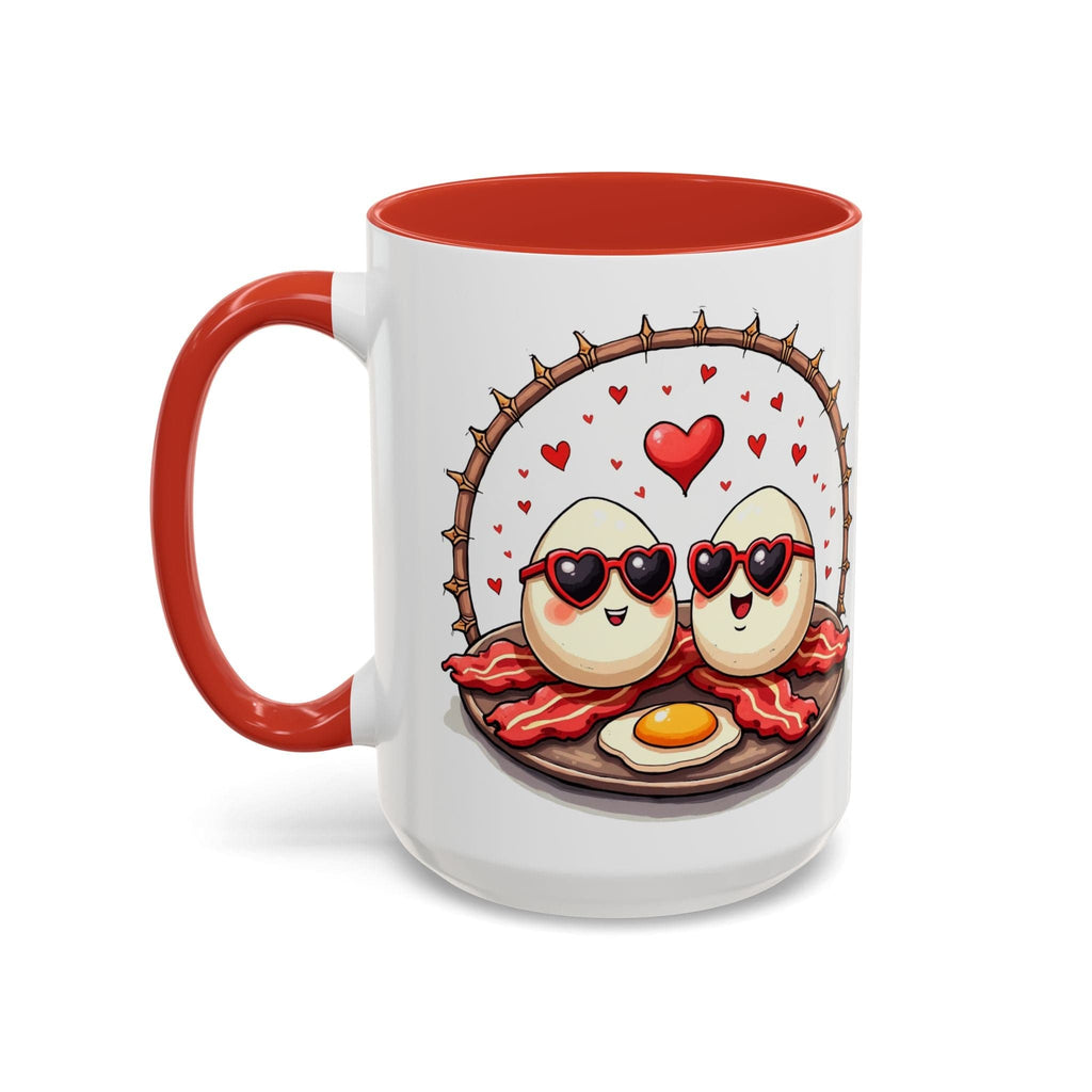 Printify Mug 15oz / Red Mug - Unbeatable Love - Love & Fun Mug with QR Code Quote Video