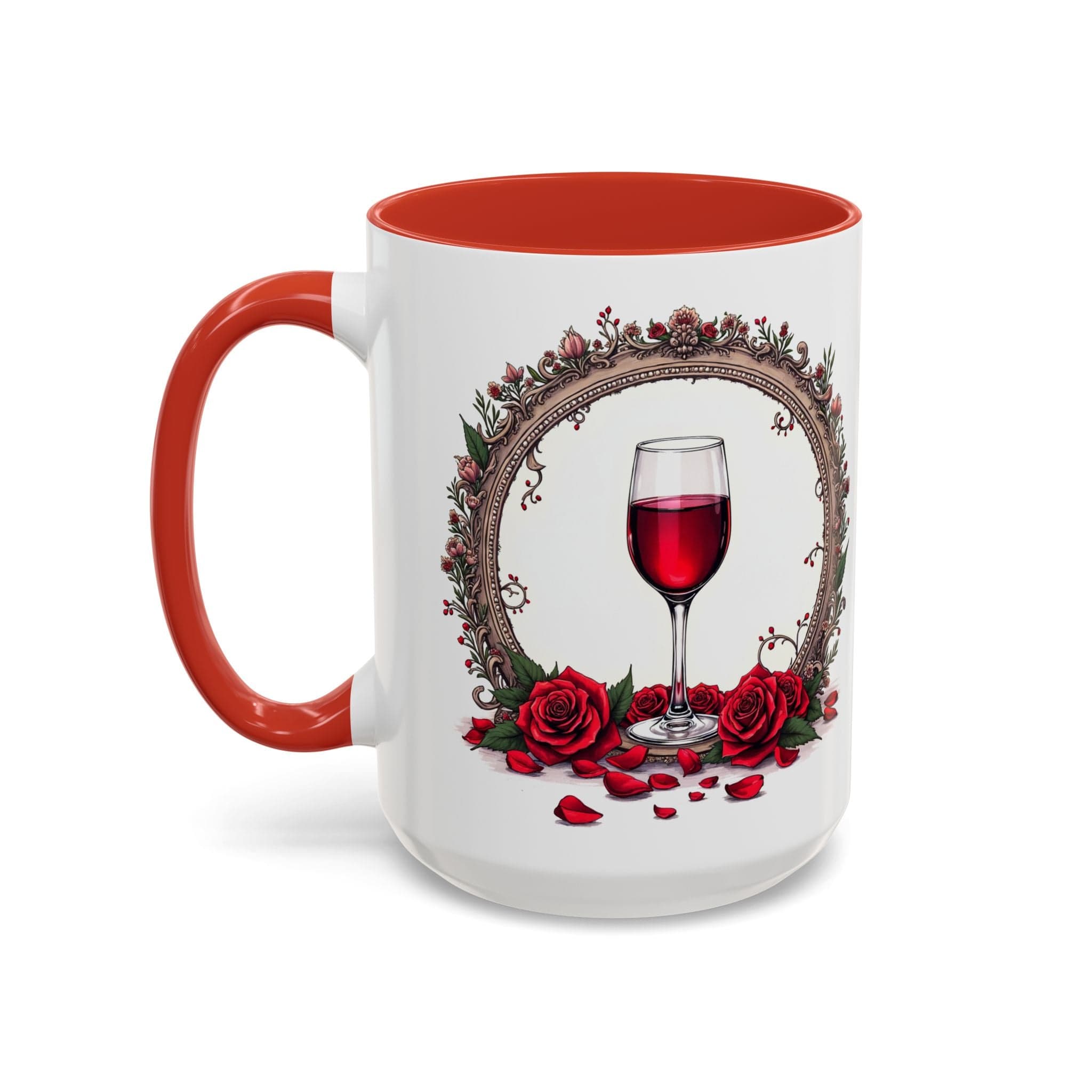 Printify Mug 15oz / Red Mug - Wine & Dine - Love & Romance QR Code Quote Video