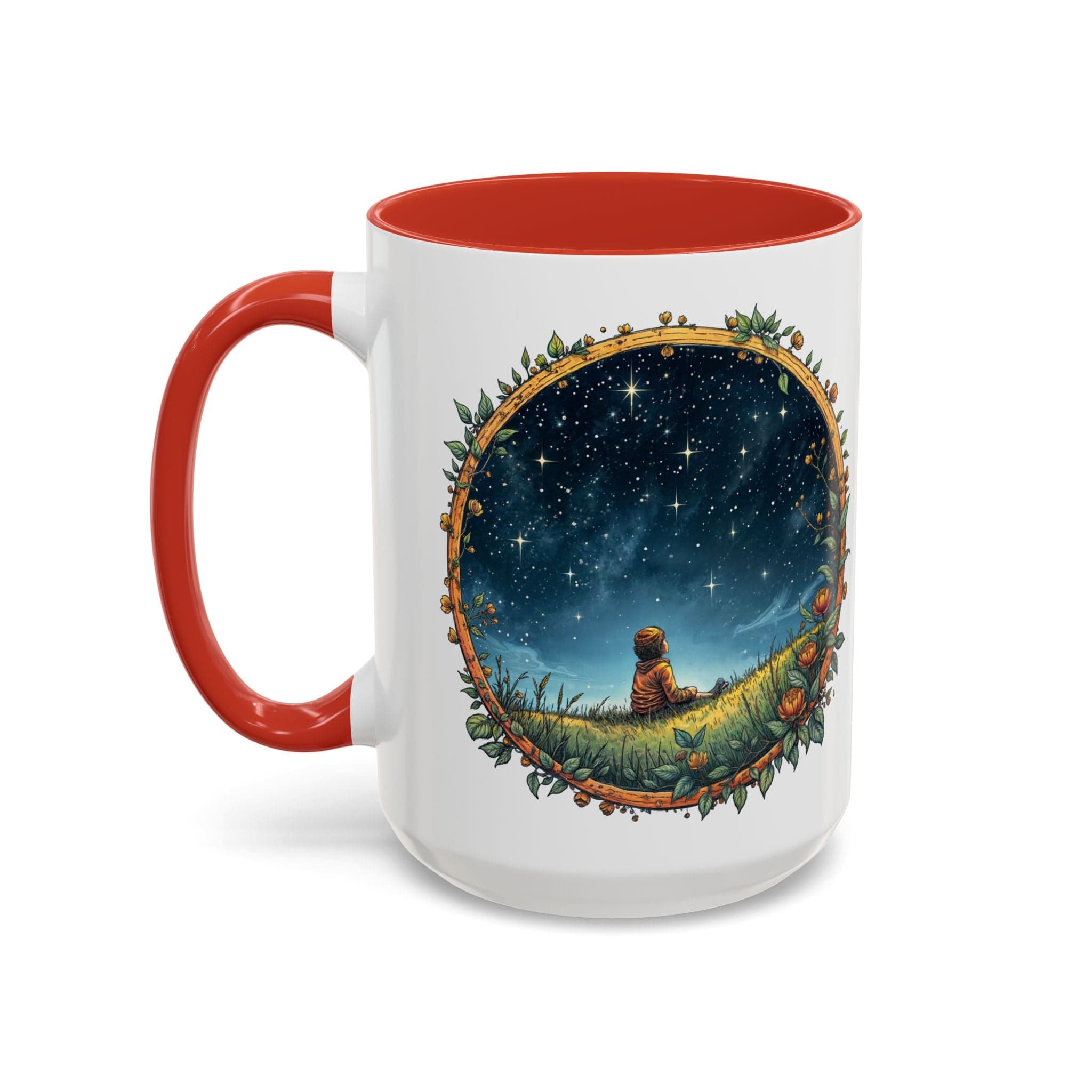 Printify Mug 15oz / Red UFO Coffee Mug with Funny Alien Quotes - for Skeptical Space Enthusiasts Fans of Quirky Gifts and Unique Alien Sightings QR Code Quote Video