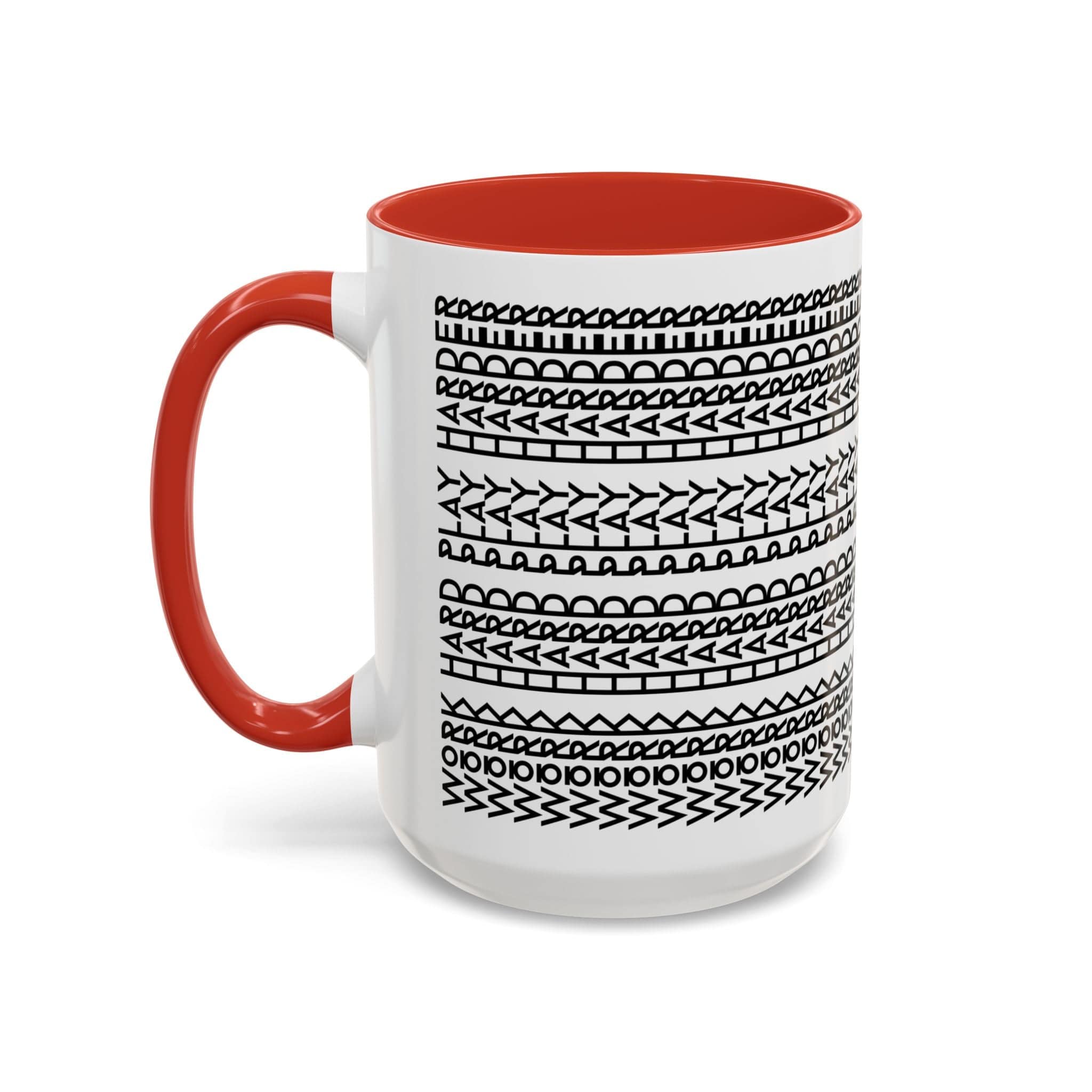 Printify Mug 15oz / Red Work Hard Play Harder - Hidden Message Mug