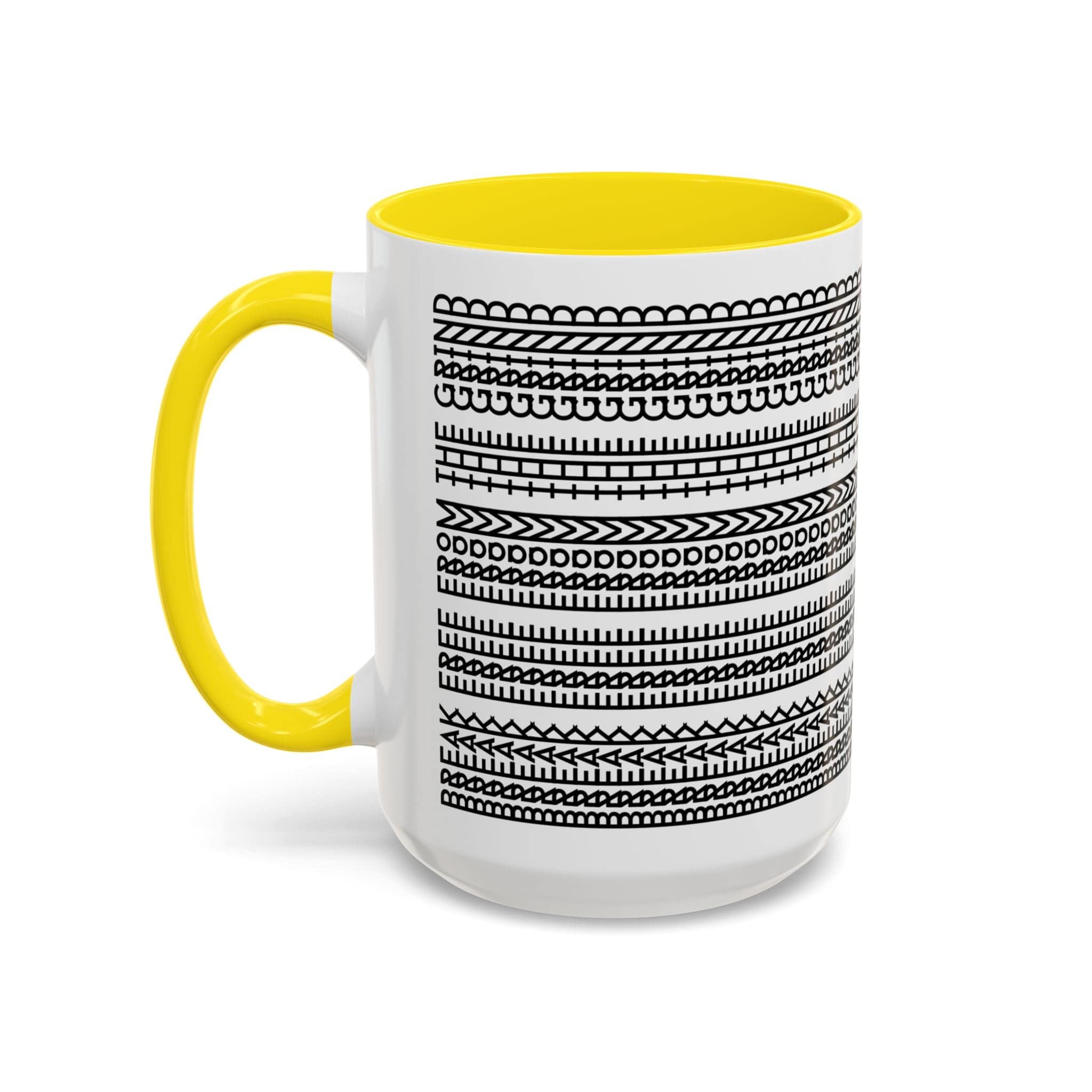 Printify Mug 15oz / Yellow Break Free From the Grind - Hidden Message Mug