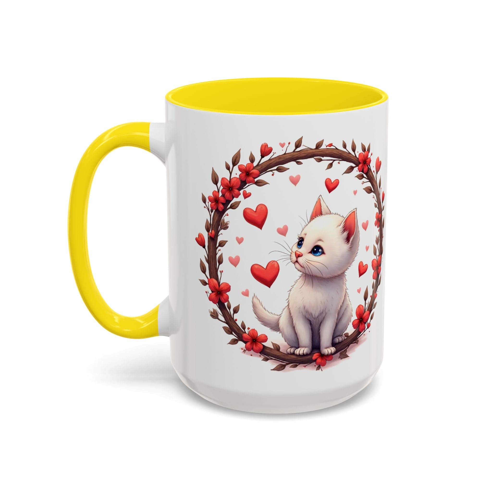 Printify Mug 15oz / Yellow Mug - Fur-ever Love - Love & Fun Mug with QR Code Quote Video