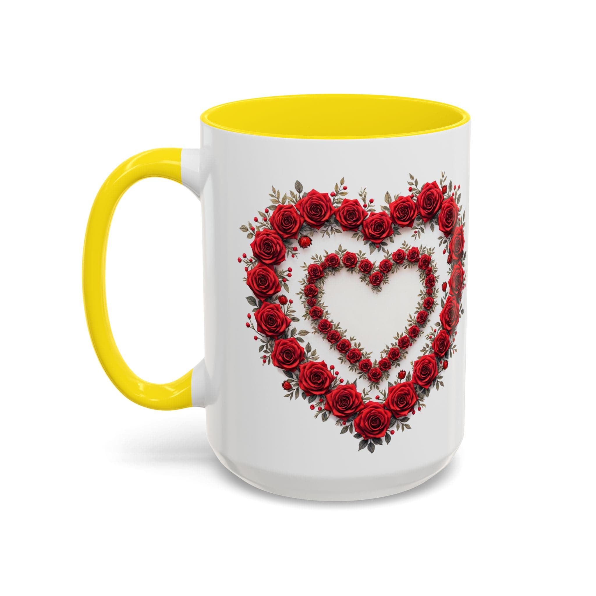 Printify Mug 15oz / Yellow Mug - Heartfelt Connection - Love & Romance QR Code Quote Video