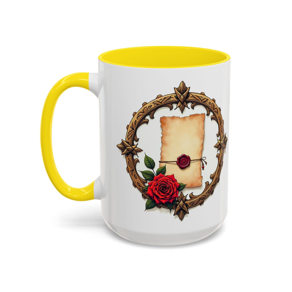Printify Mug 15oz / Yellow Mug - Love Letter - Love & Romance QR Code Quote Video
