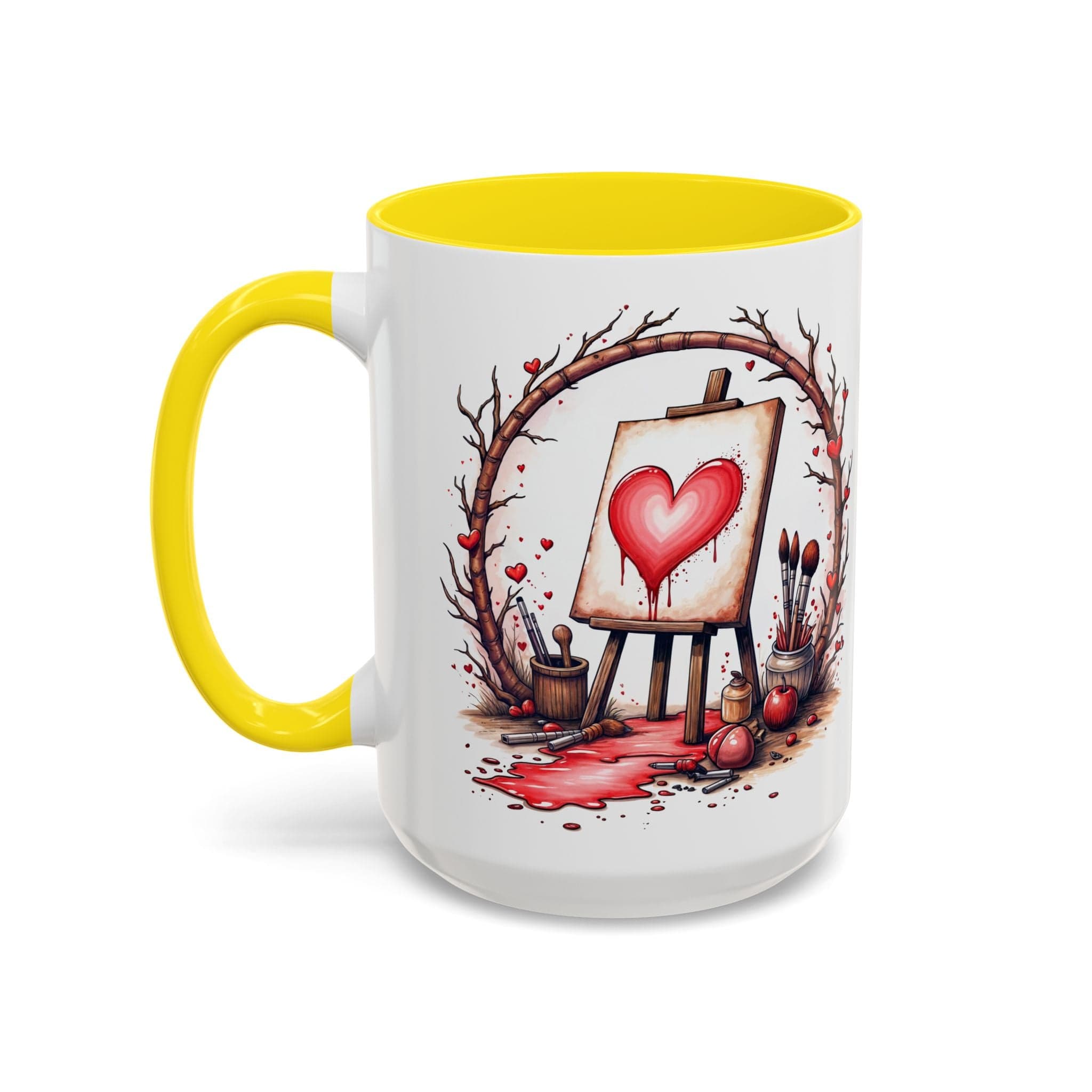 Printify Mug 15oz / Yellow Mug - My Masterpiece - Love & Fun Mug with QR Code Quote Video