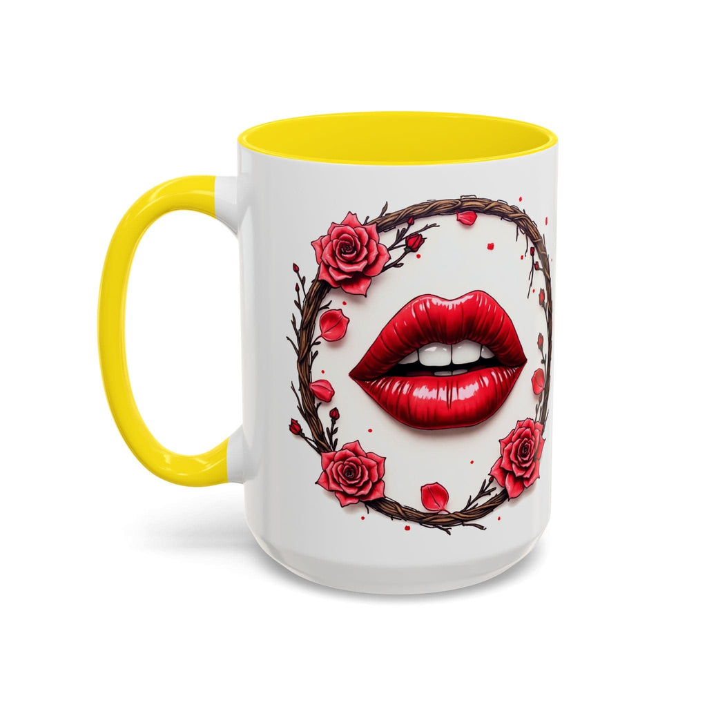 Printify Mug 15oz / Yellow Mug - Sugar on My Lips - Love & Romance QR Code Quote Video