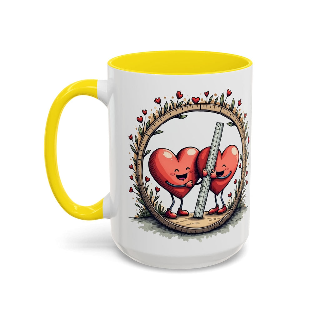 Printify Mug 15oz / Yellow Mug - The Sum of Our Hearts - Love & Fun Mug with QR Code Quote Video