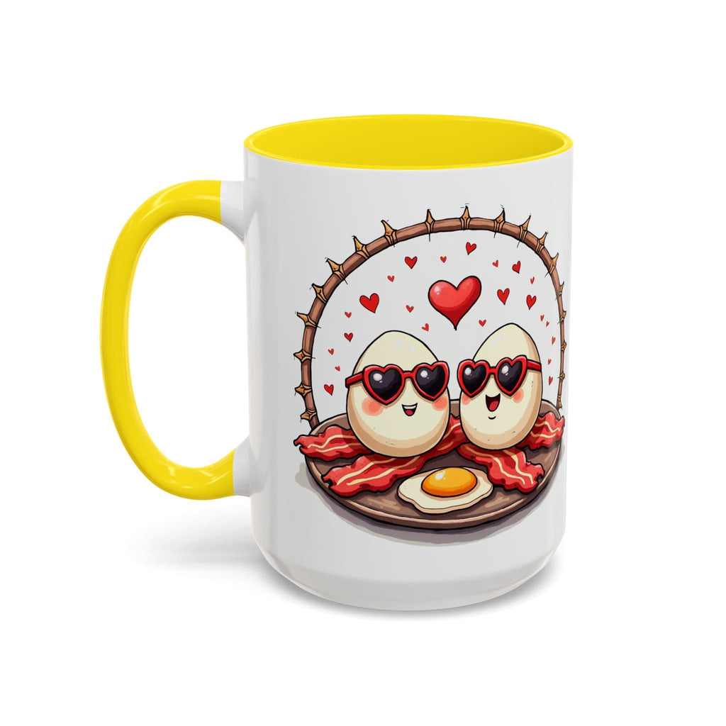 Printify Mug 15oz / Yellow Mug - Unbeatable Love - Love & Fun Mug with QR Code Quote Video