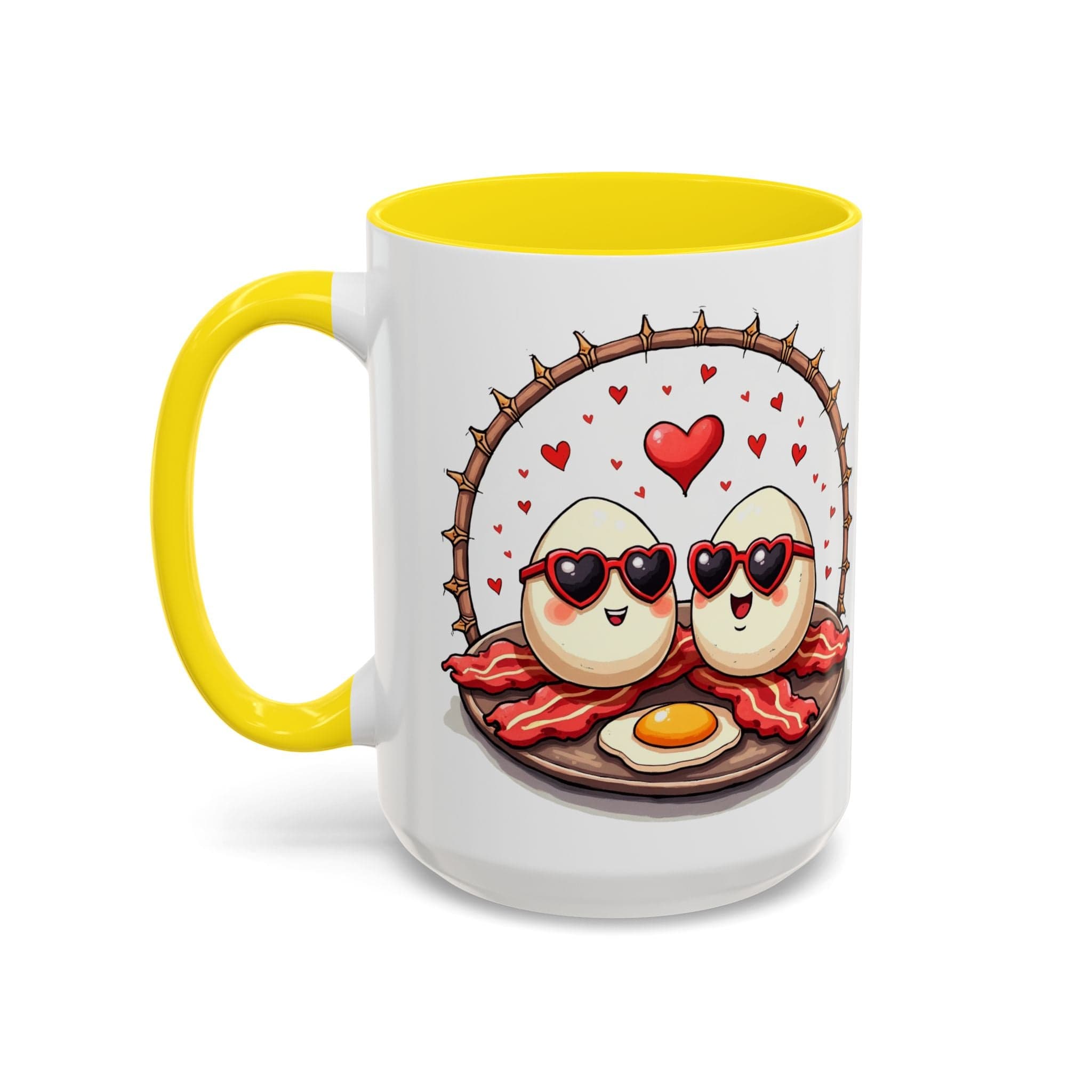 Printify Mug 15oz / Yellow Mug - Unbeatable Love - Love & Fun Mug with QR Code Quote Video