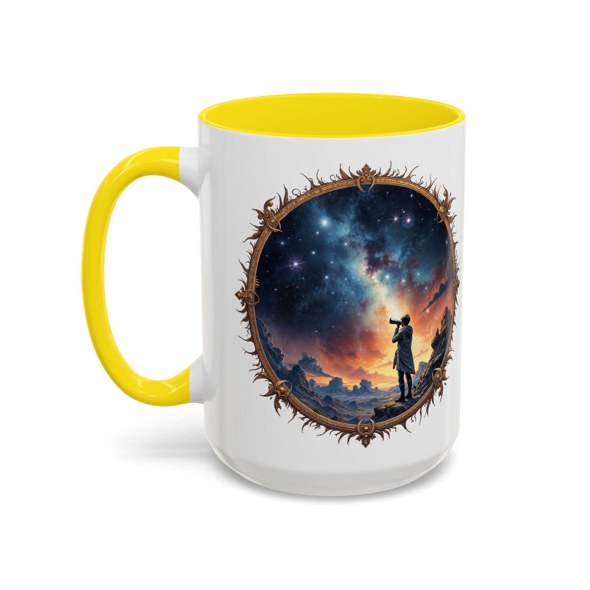 Printify Mug 15oz / Yellow UFO Coffee Mug Featuring Hilarious Bigfoot and Alien Quotes - for Skeptical Believers Who Love Unique Quirky Gifts Jokes QR Code Quote Video