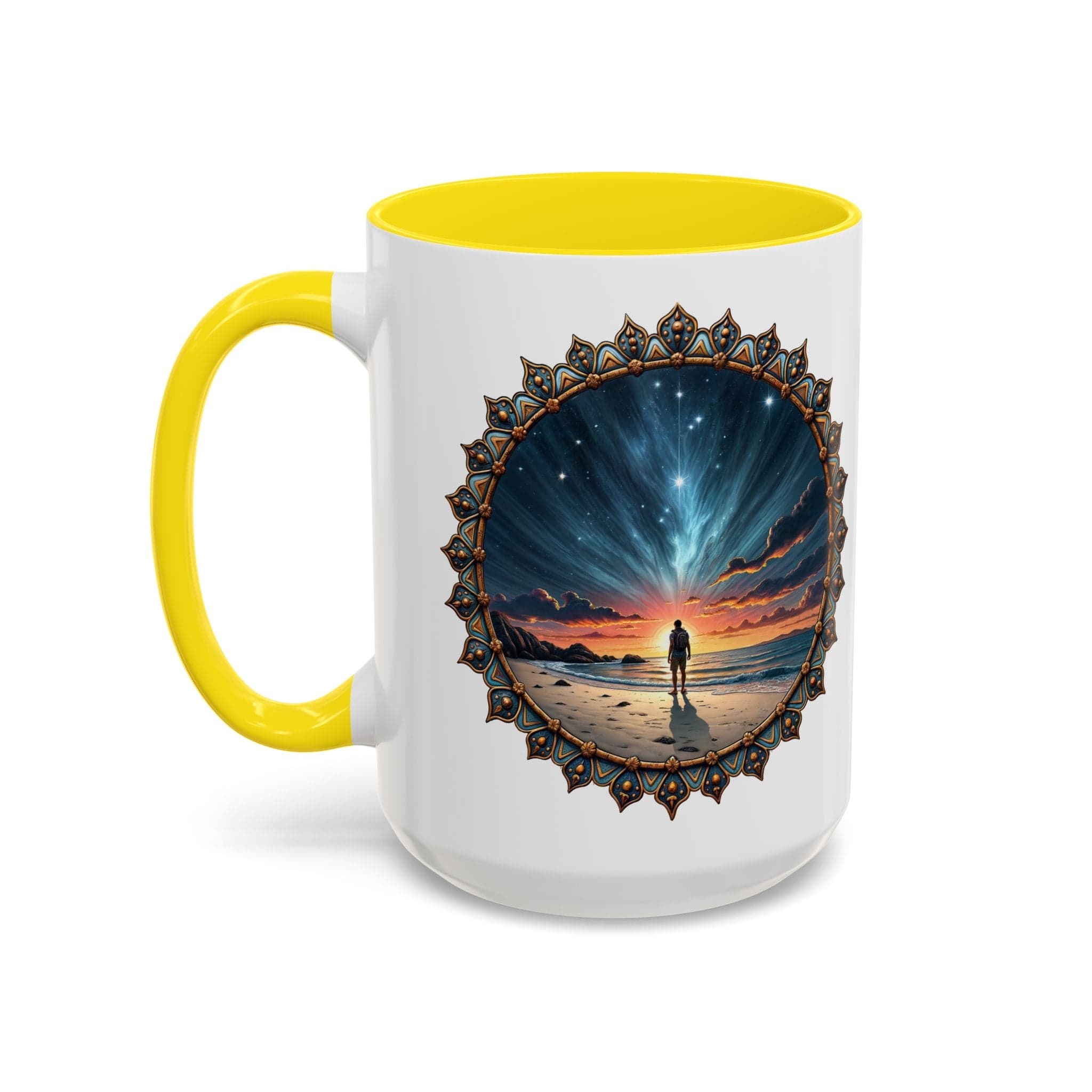 Printify Mug 15oz / Yellow UFO Coffee Mug with Hilarious Alien Reality Show Quotes - for Space Enthusiast Who Enjoy Unique Gift Intergalactic Humor QR Code Quote Video