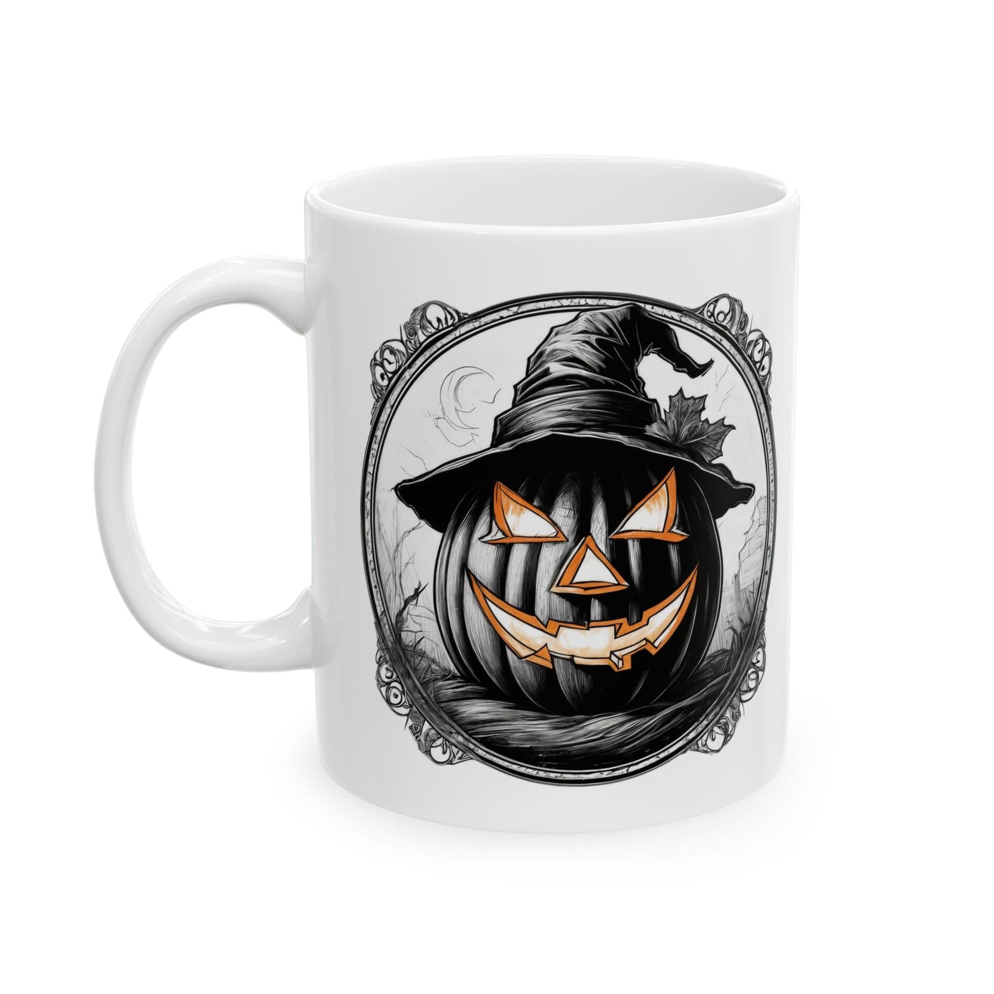 Printify Mug Motivational Jack-o-lantern Pumpkin Ceramic Mug, Gift for Coffee Lovers, Halloween Home Decor, Inspirational Beverage Cup, Halloween Mug,