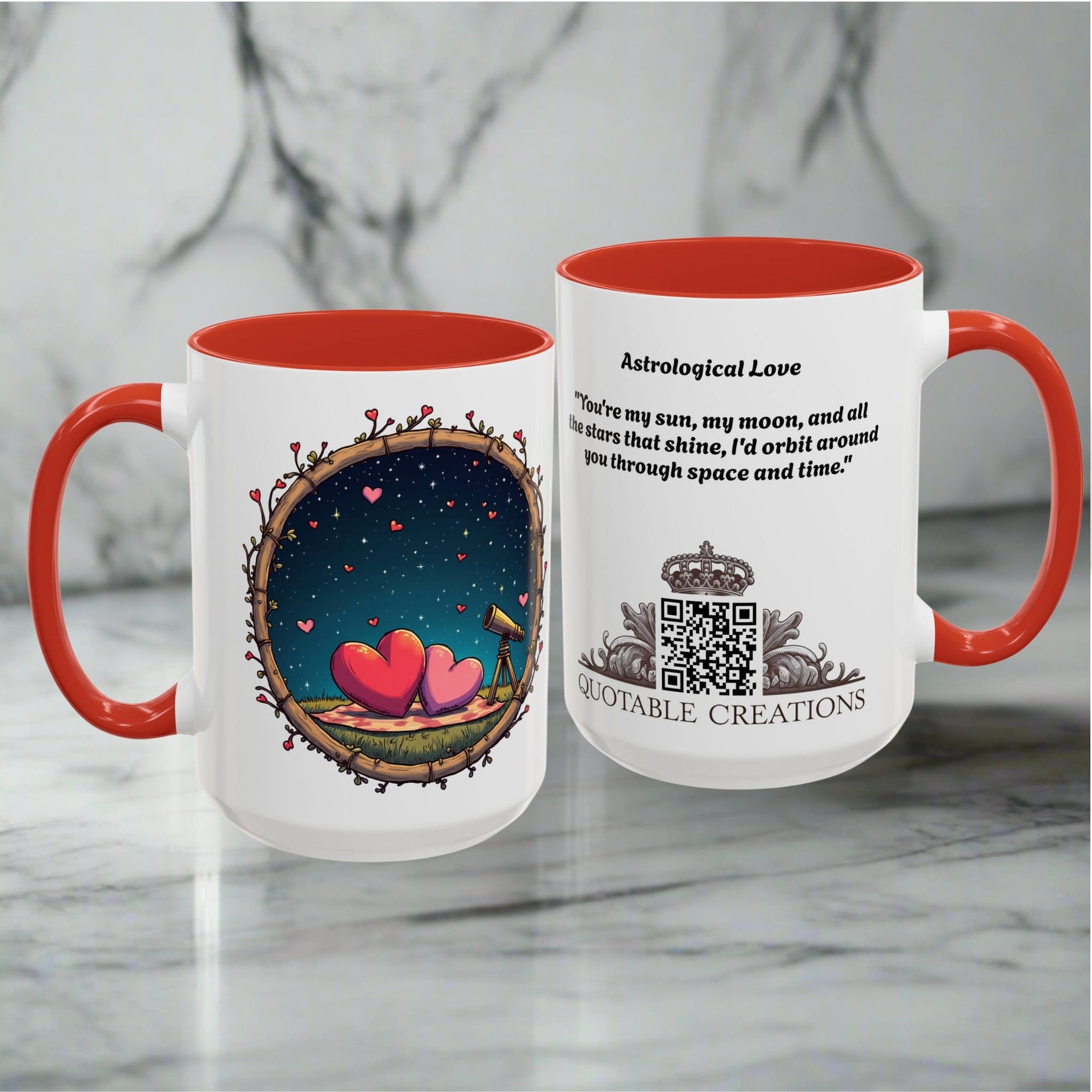 Printify Mug Mug - Astrological Love - Love & Fun Mug with QR Code Quote Video