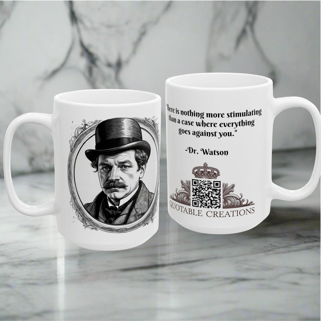 Printify Mug Mug - Dr. Watson - Mysteries & Monsters Inspirational QR Code Quote Video
